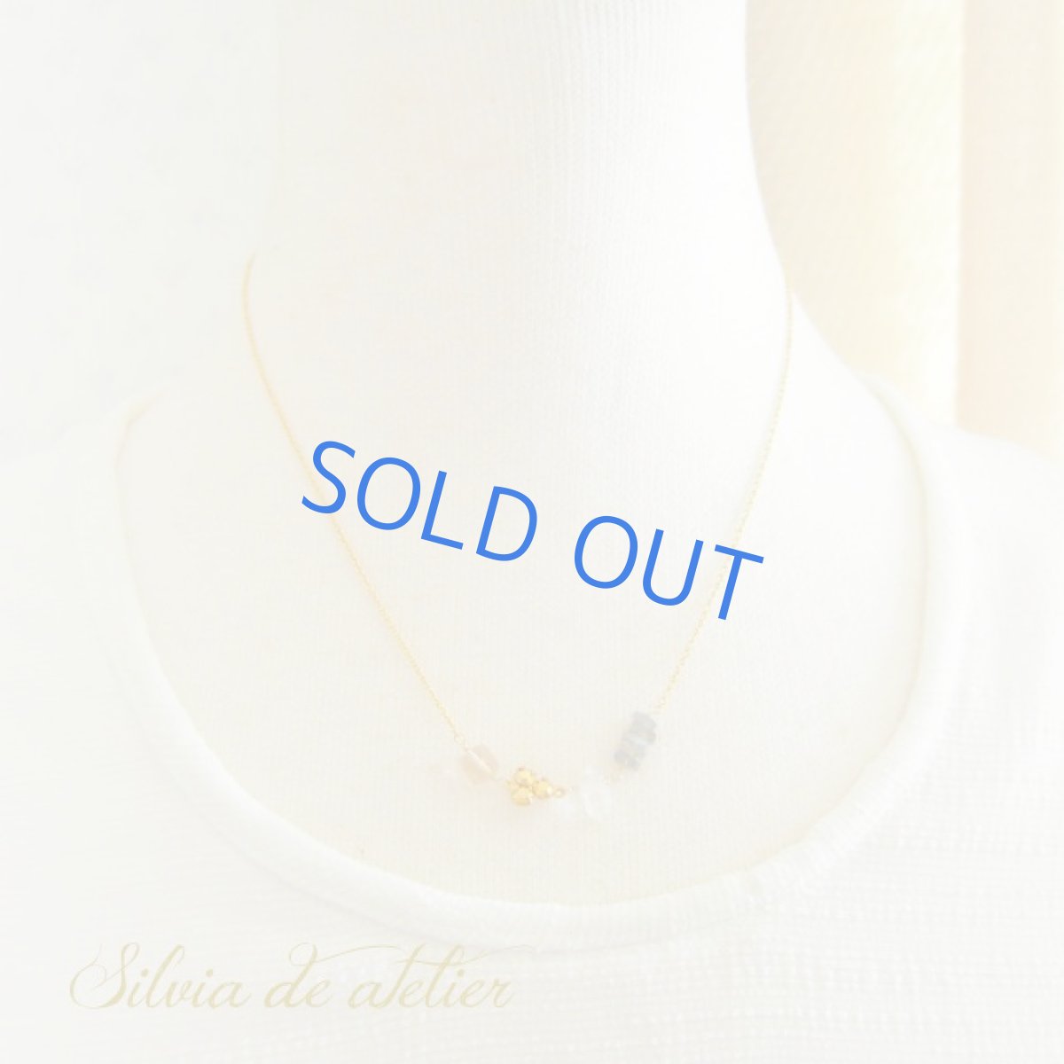 画像4: ラブラドライト＆シャンパンクォーツキューブ　デザイン　14kgfネックレス (4)