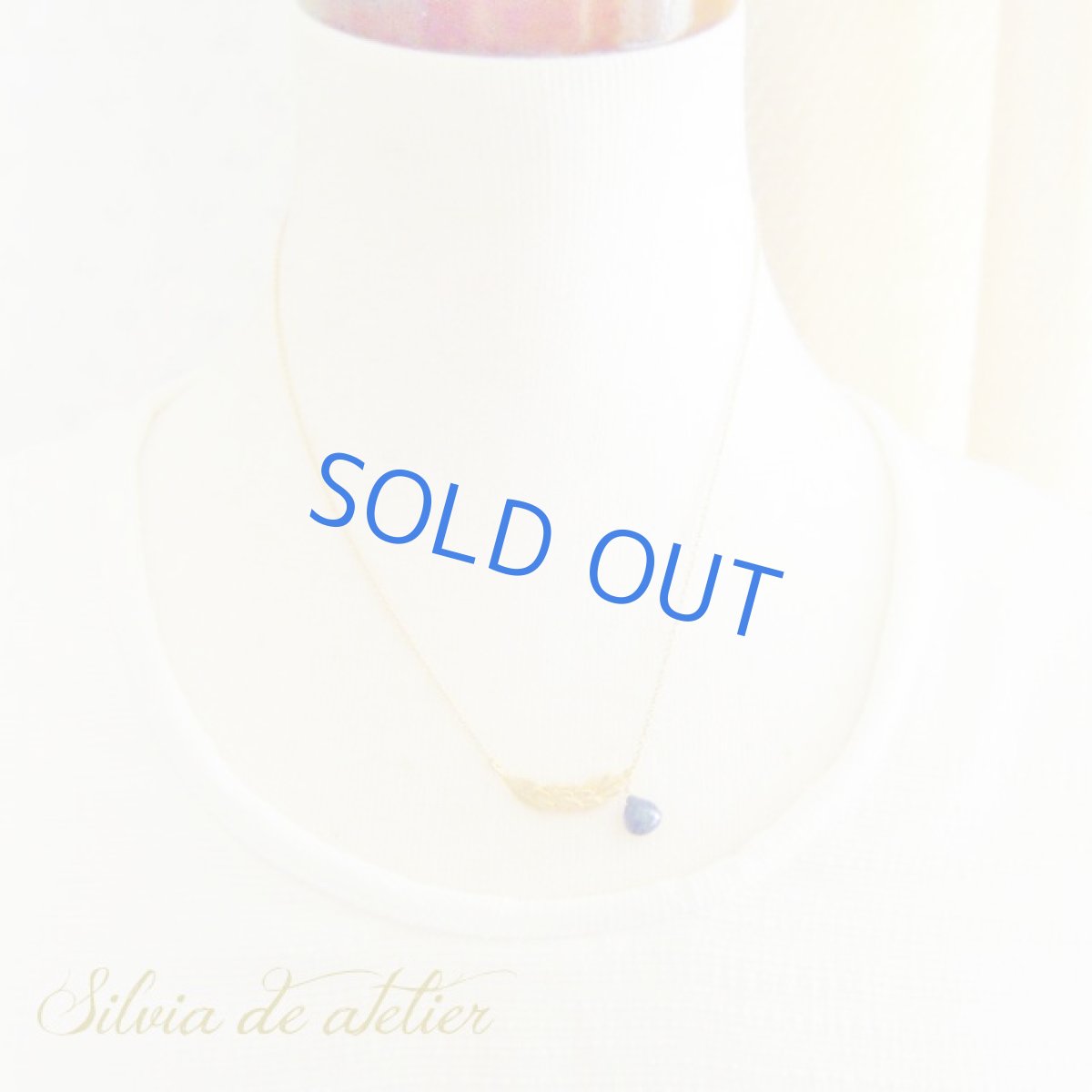 画像3: リーフフェザー真鍮製チャーム　ラピスラズリマロンドロップ　14kgfネックレス (3)