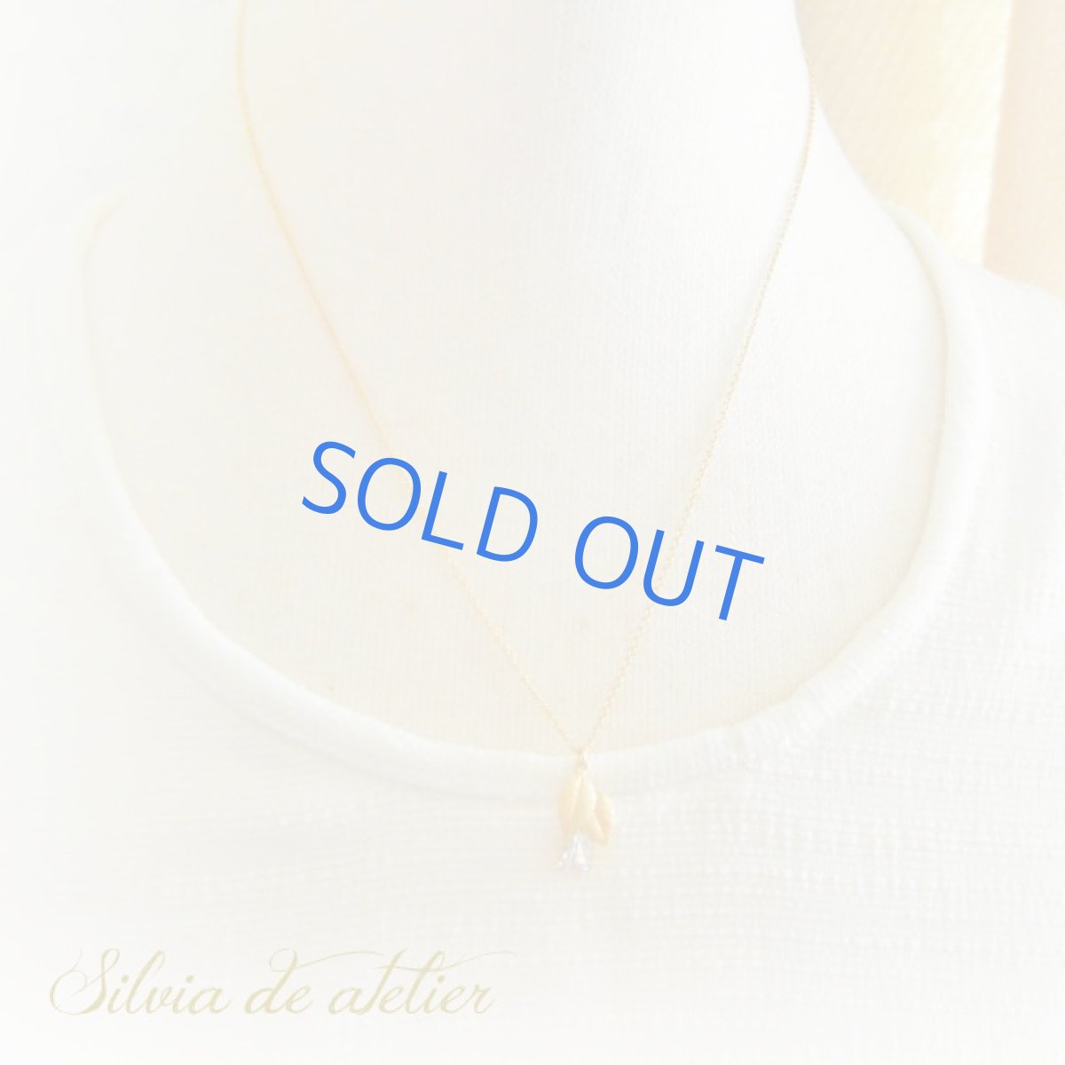 画像4: 真鍮製リーフチャーム　+　fujisan　グラスストーン　14kgfネックレス (4)