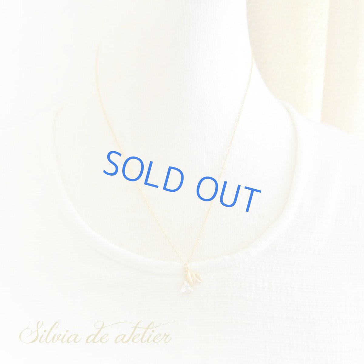 画像5: 真鍮製リーフチャーム　+　sankaku　グラスストーン　14kgfネックレス (5)