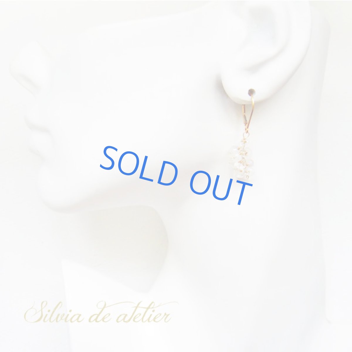 画像3: AAAブルームーンストーン　ボタン　フリンジ　14kgf　フレンチフックピアス (3)