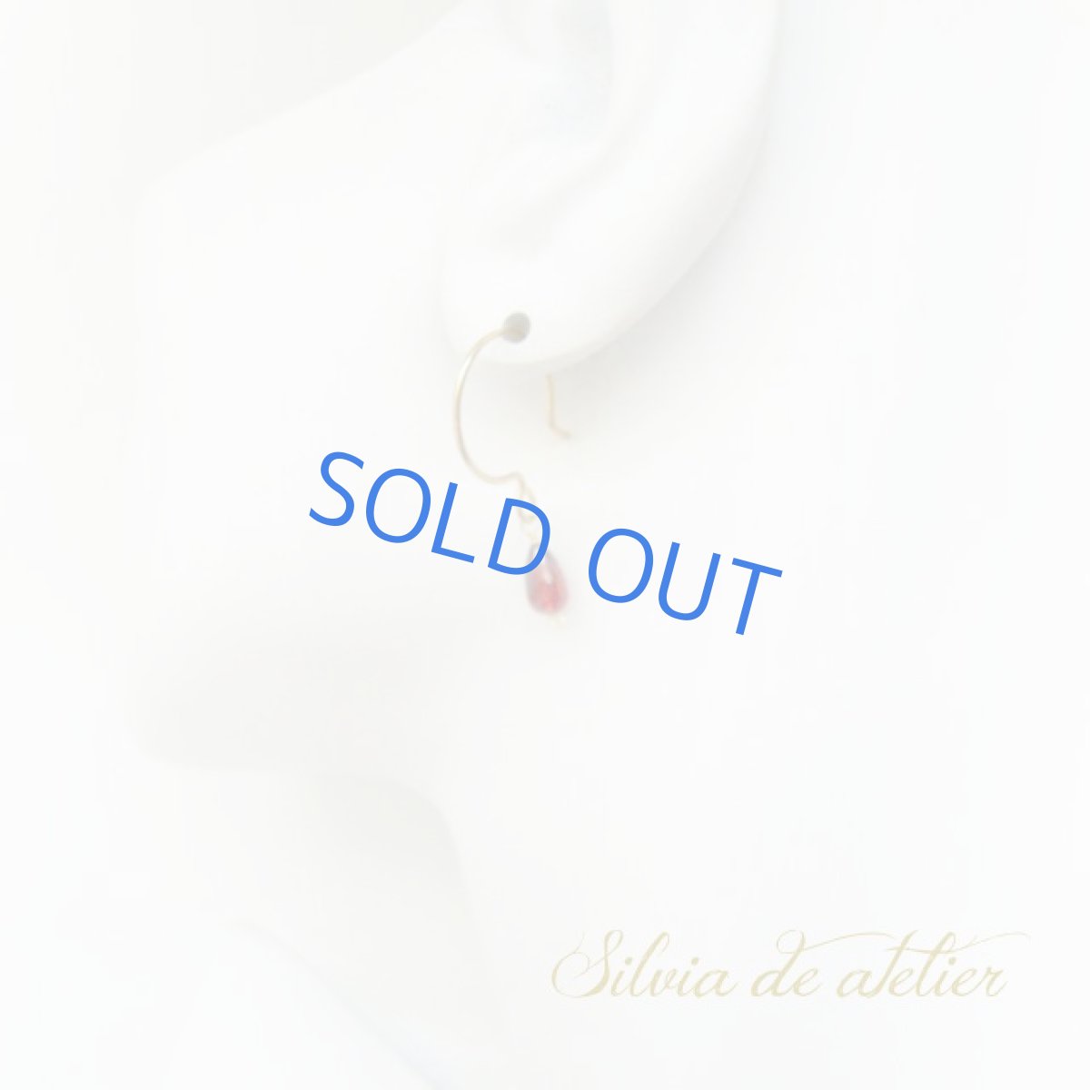 画像5: モザンビークガーネット　ブリオレットドロップ　14kgf　ラウンドフックピアス (5)