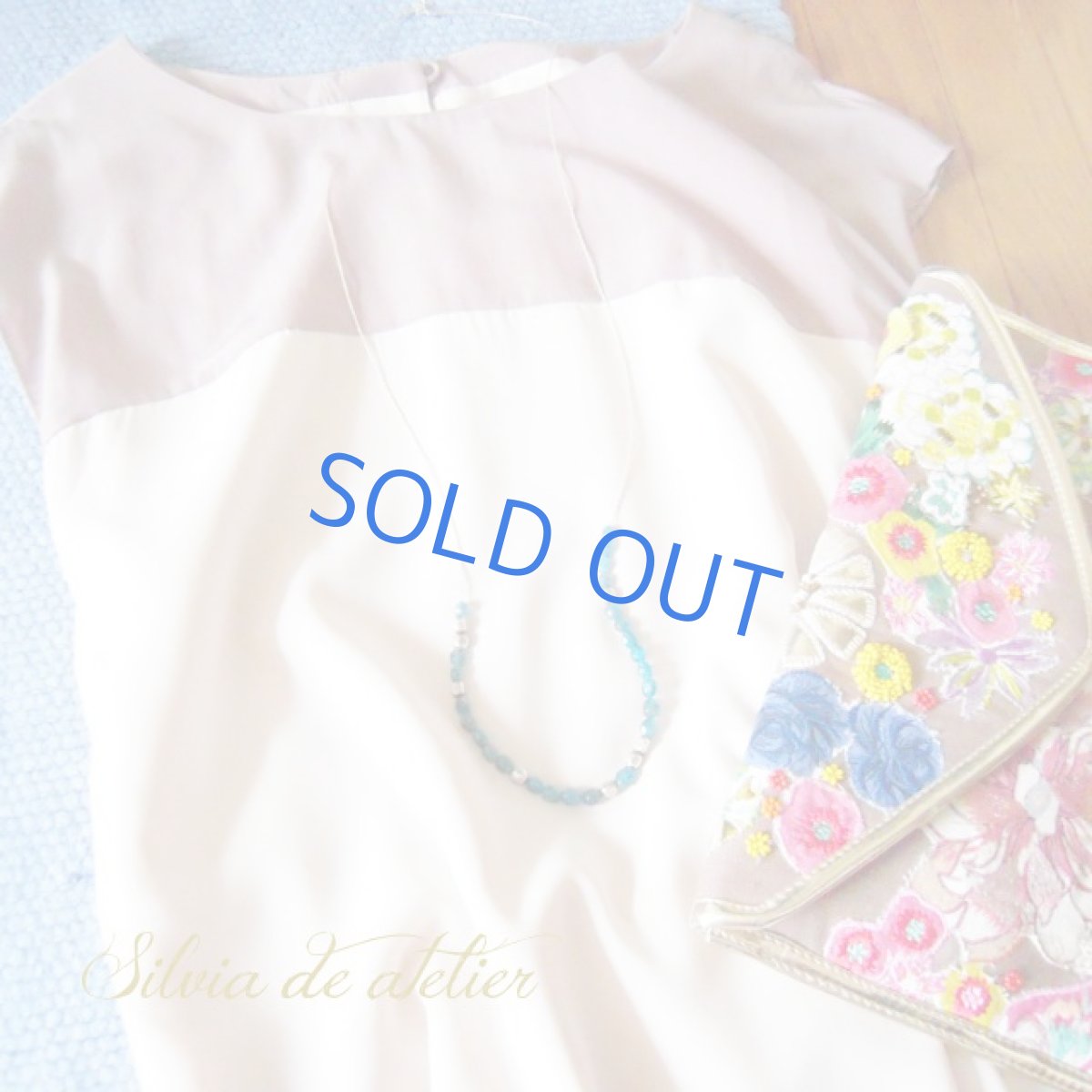 画像3: カレンシルバー950　ブルーアパタイトタンブルボール　ロングネックレス（約93ｃｍ+アジャスター） (3)