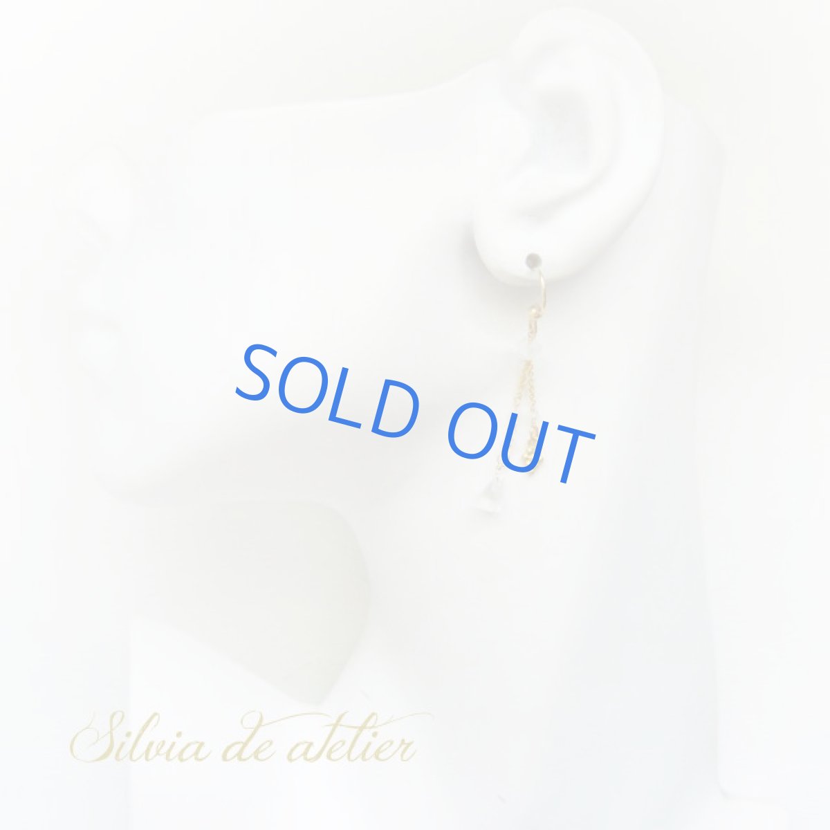 画像3: AAAブルームーンストーン　ラインドロップチェーン　14kgf　フックピアス (3)