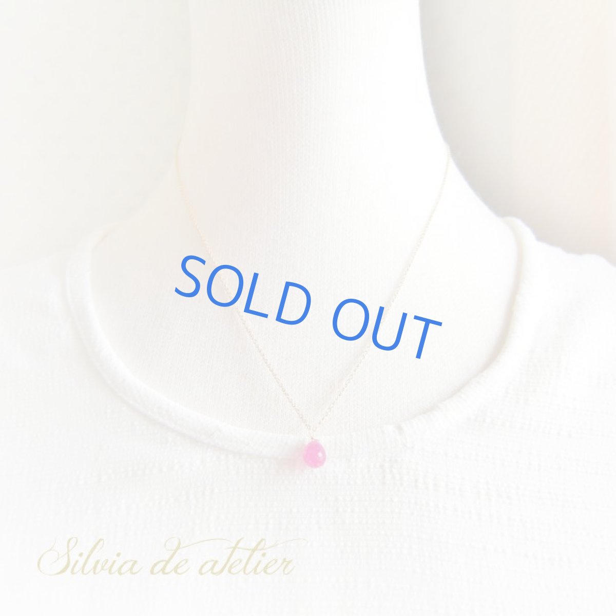 画像4: ルビー　ブリオレットドロップ　一粒　14kgfネックレス (4)