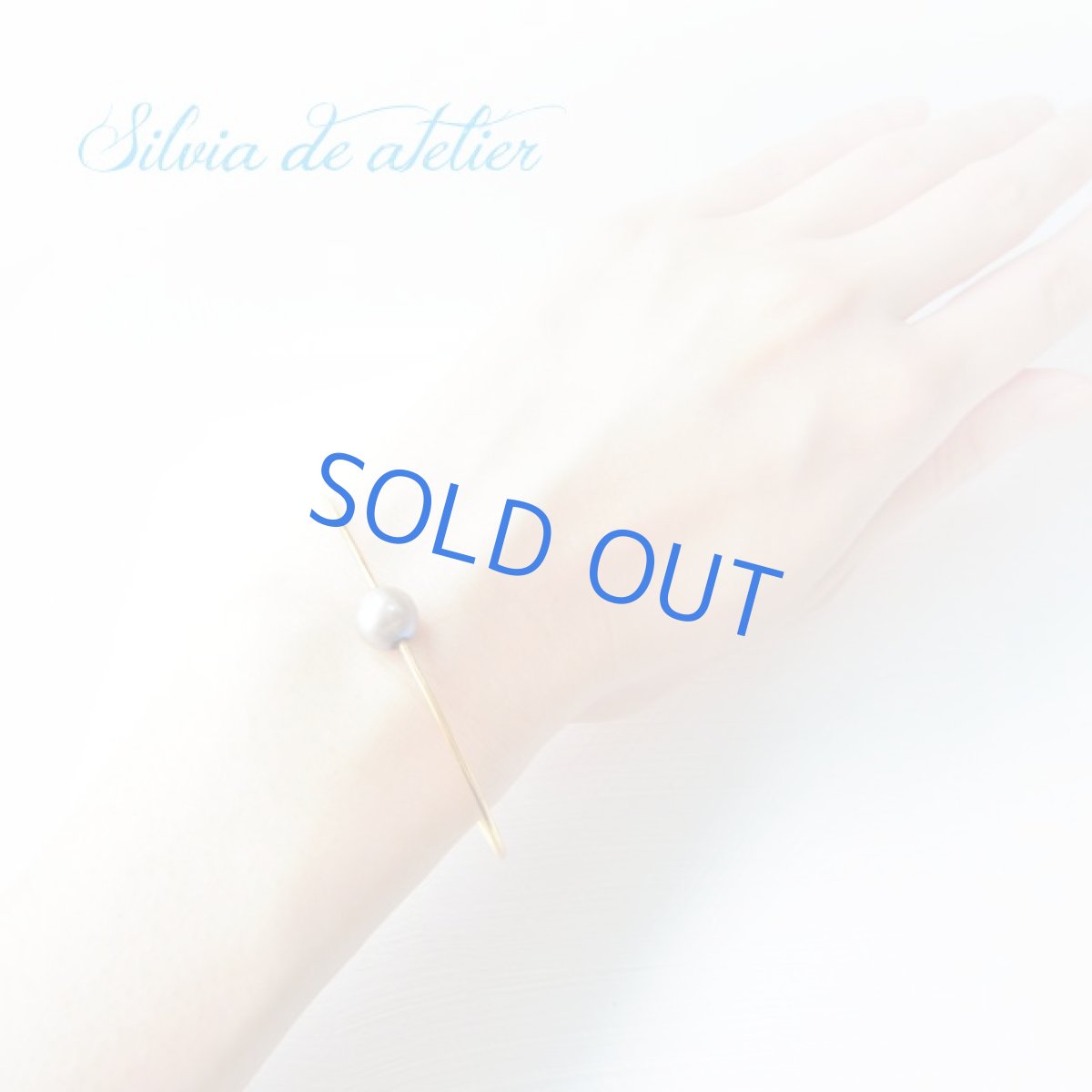 画像5: ＜3色展開＞淡水パール　一粒　　ゴールド　バングル (5)