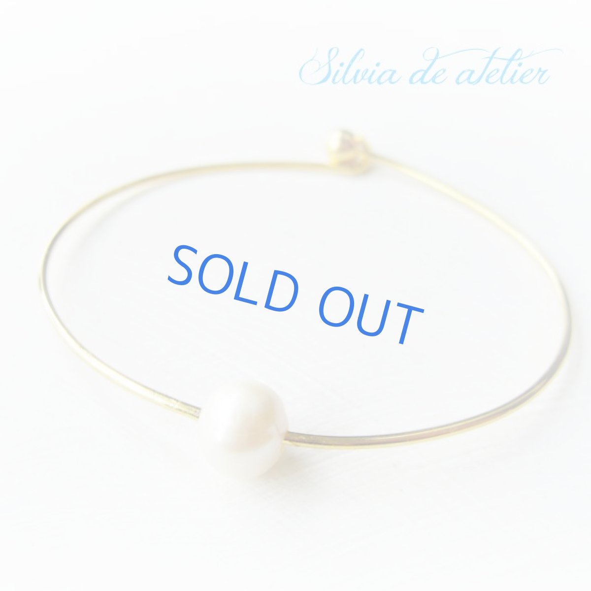 画像4: ＜3色展開＞淡水パール　一粒　　ゴールド　バングル (4)