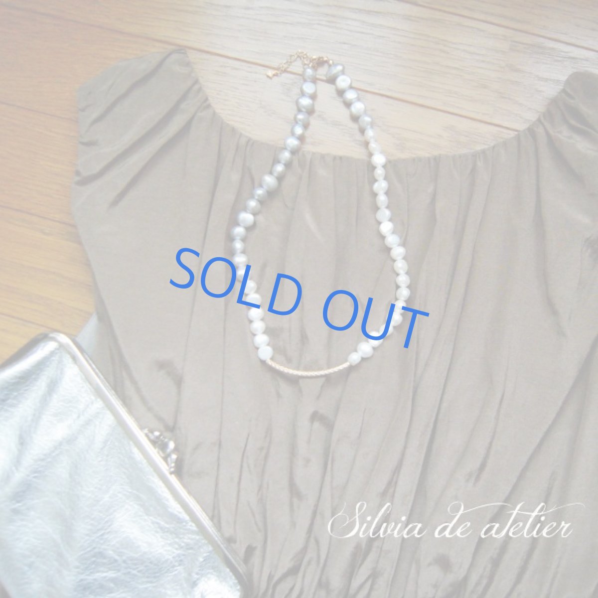 画像3: バイカラー　淡水パール　バロック　ゴールデンチューブ　ショートネックレス (3)