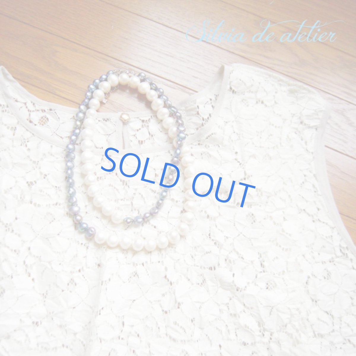 画像4: 再入荷　ネイビーグレー　淡水パール＆ホワイト淡水パールバロック　バイカラー　ロングネックレス (4)