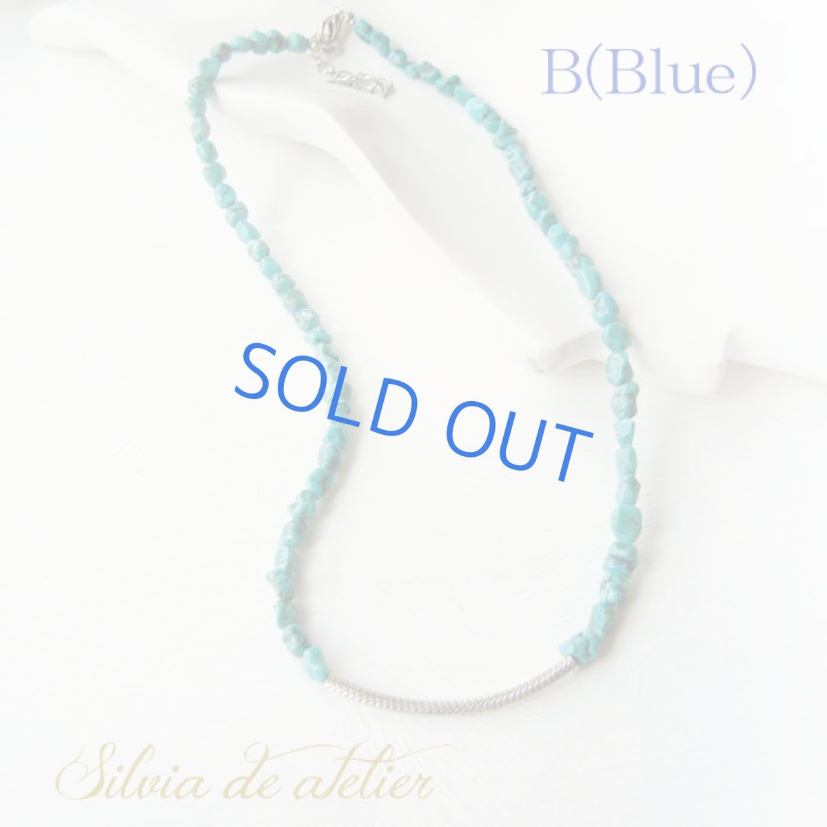 画像3: ＜2種類展開＞天然ターコイズ　タンブル　ネックレス　シルバーチューブ　ショートネックレス (3)