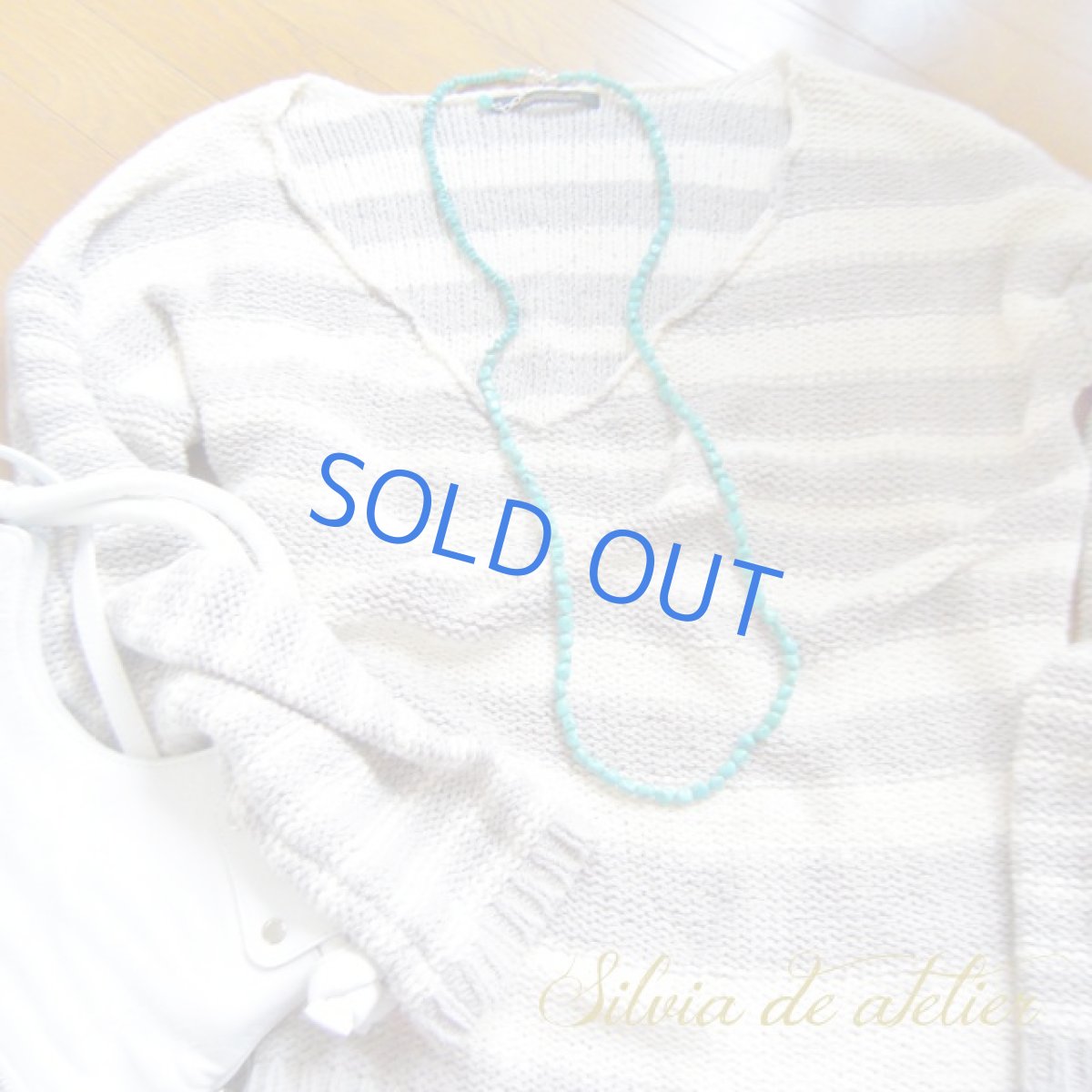 画像3: 天然ターコイズ　2種類ミックス　アシンメトリー　ロングネックレス (3)