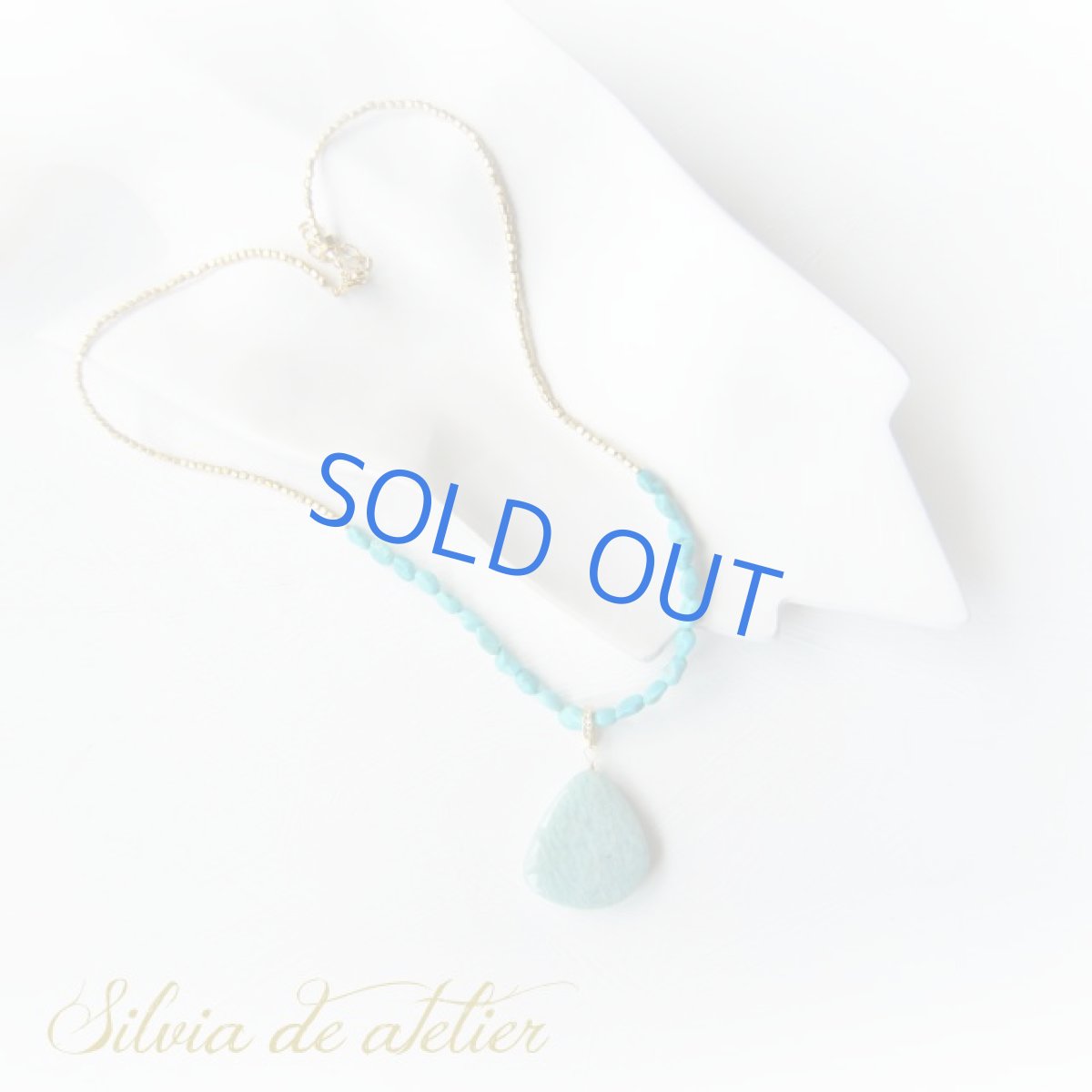 画像3: ２WAY　大粒　アマゾナイト　タンブル　マットゴールド　天然ターコイズタンブル　ミディアムネックレス (3)