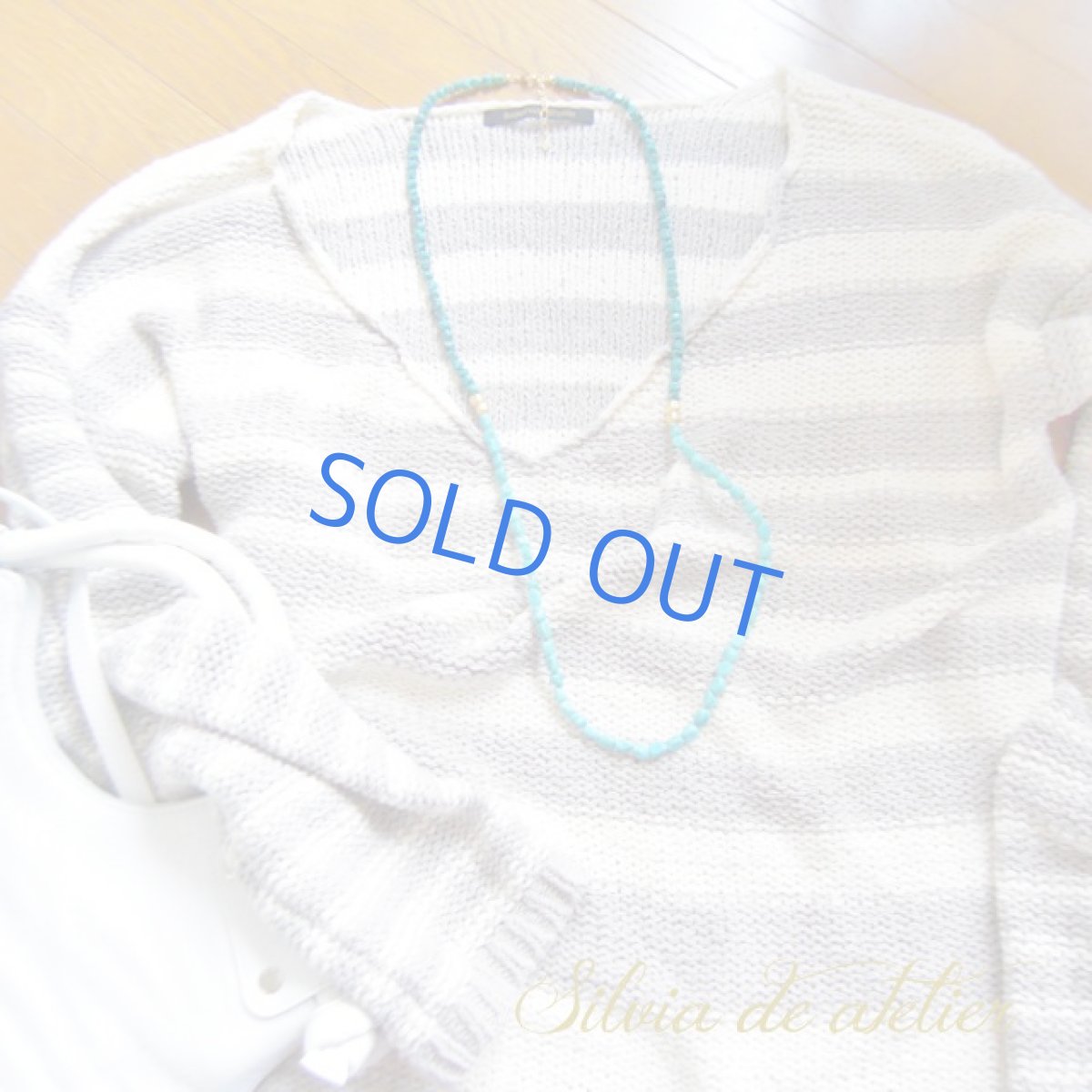 画像3: 天然ブルーターコイズ　2種タンブル　バイカラー　ブルー×ブルー　ロングネックレス (3)