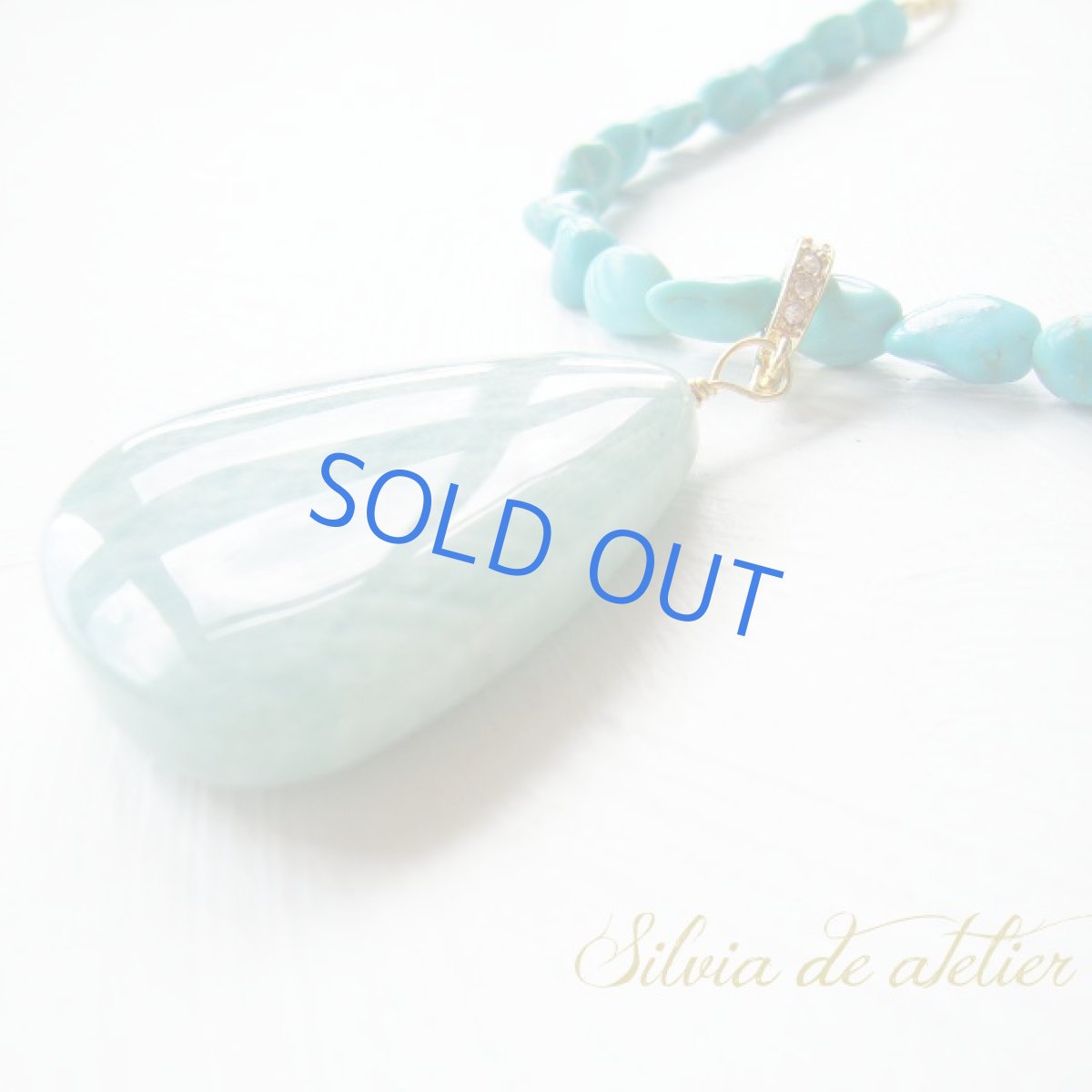 画像2: ２WAY　大粒　アマゾナイト　タンブル　マットゴールド　天然ターコイズタンブル　ミディアムネックレス (2)