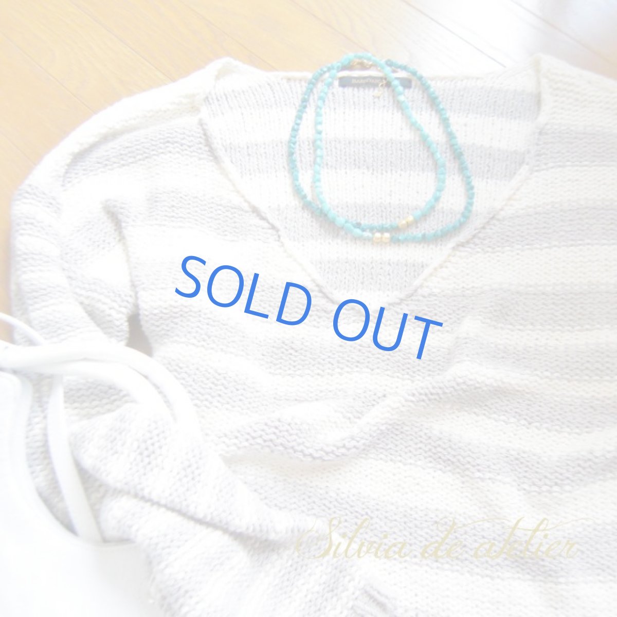 画像4: 天然ブルーターコイズ　2種タンブル　バイカラー　ブルー×ブルー　ロングネックレス (4)