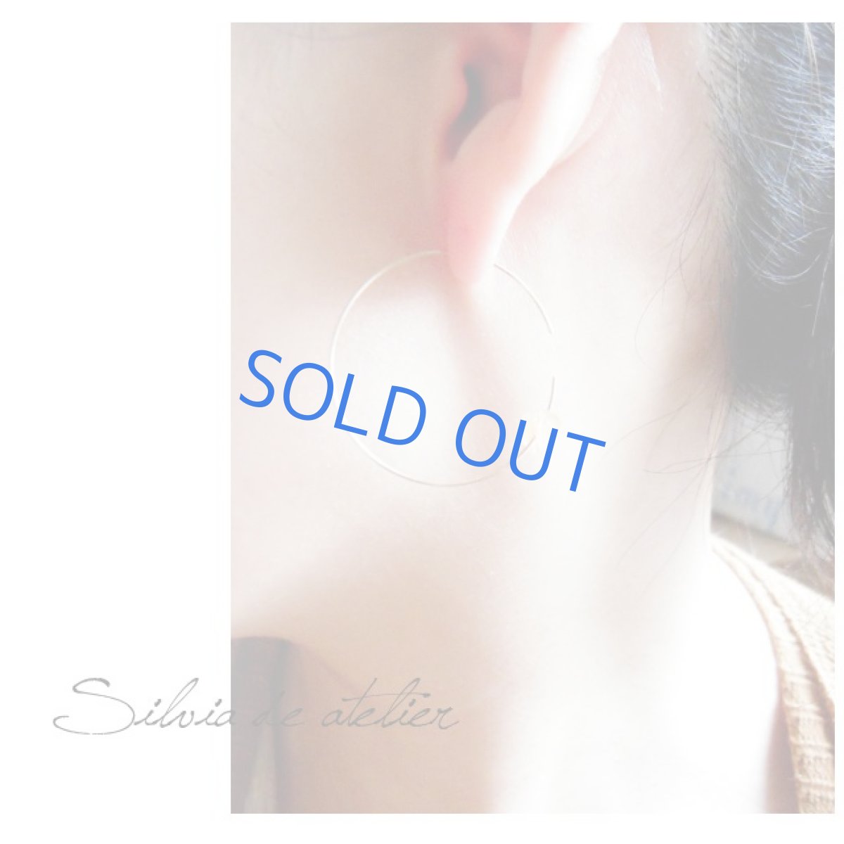 画像2: サンストーン　ラフロックタンブル　ワイヤー　フープ　14kgfピアス (2)