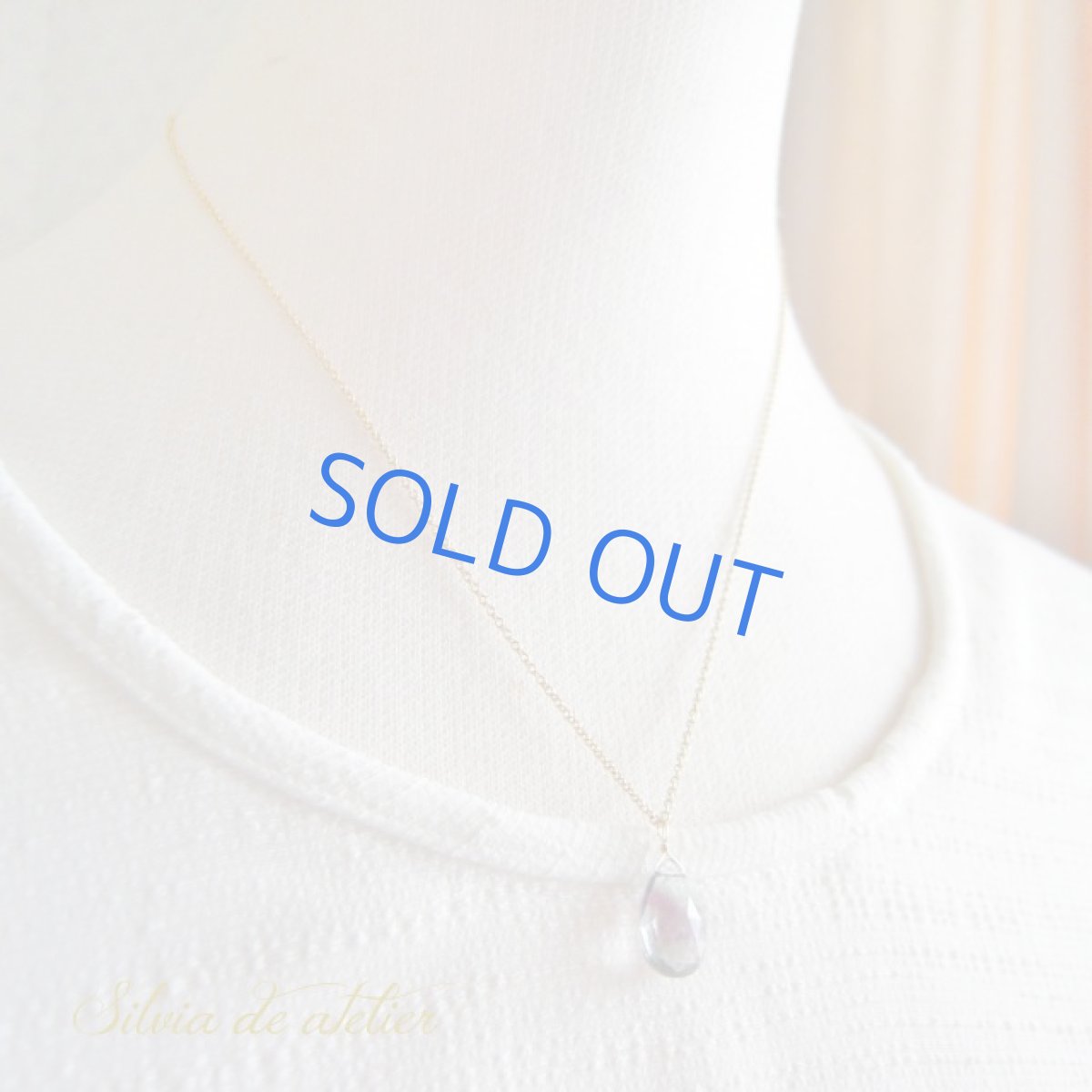 画像4: 宝石質　フローライト　パープルソーダ　ペアシェイプ　Lサイズ　ペアシェイプ　14kgf　チェーンネックレス (4)