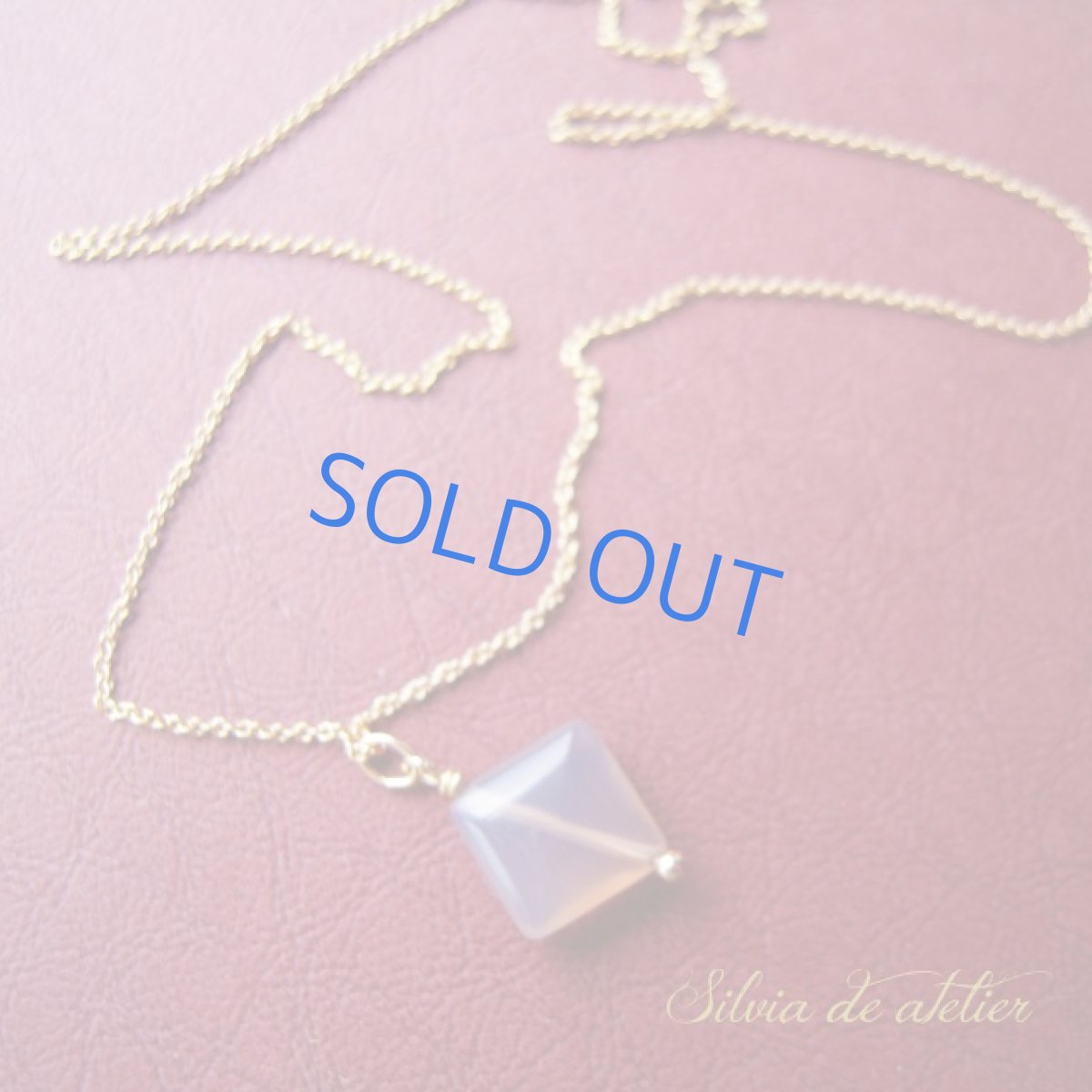 画像3: １点もの　大粒　グレームーンストーン　スムース　ダイヤカット　14kgf　チェーンネックレス (3)