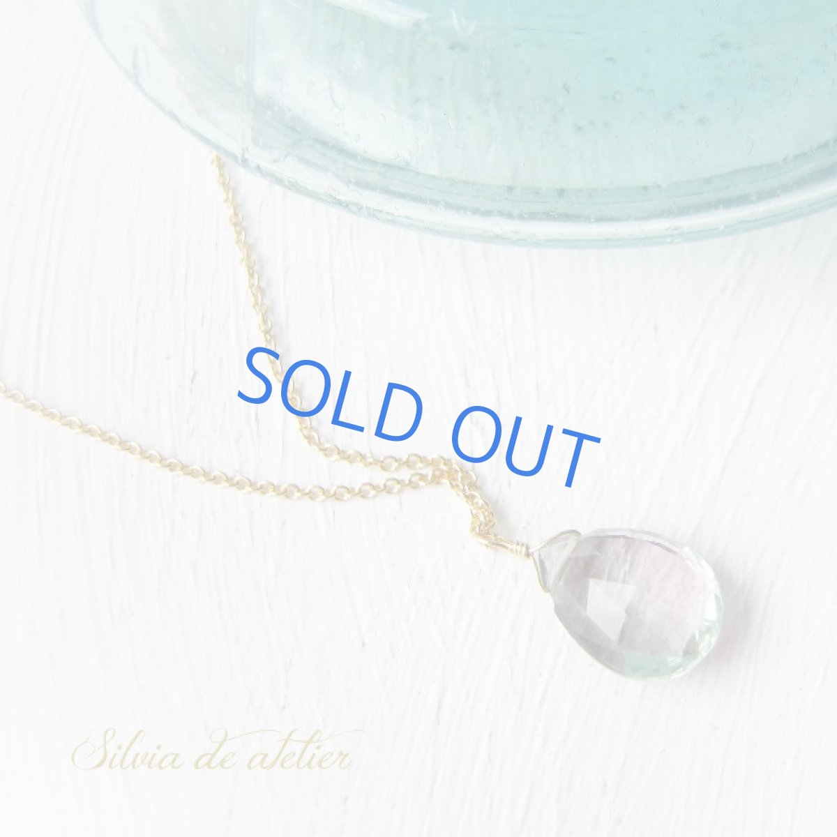 画像3: 宝石質　フローライト　グリーン　ペアシェイプ　Lサイズ　ペアシェイプ　14kgf　チェーンネックレス (3)