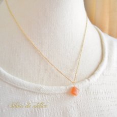 画像3: ラスト１　ジューシーオレンジ　カーネリアン　シャンデリアドロップ　14kgf　チェーンネックレス (3)