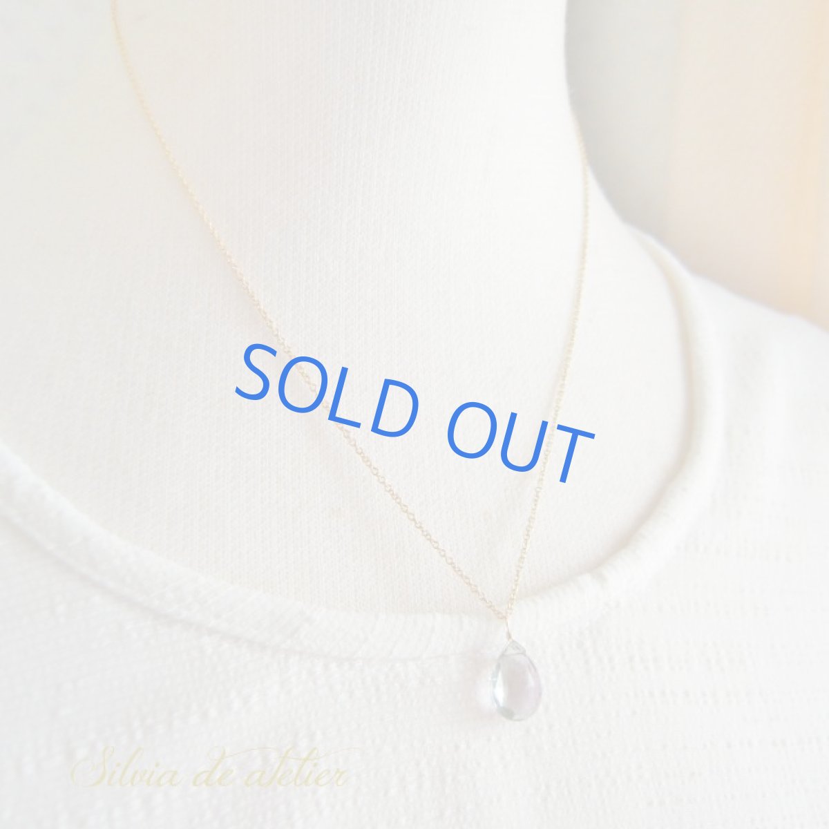 画像4: 宝石質　フローライト　グリーン　ペアシェイプ　Lサイズ　ペアシェイプ　14kgf　チェーンネックレス (4)