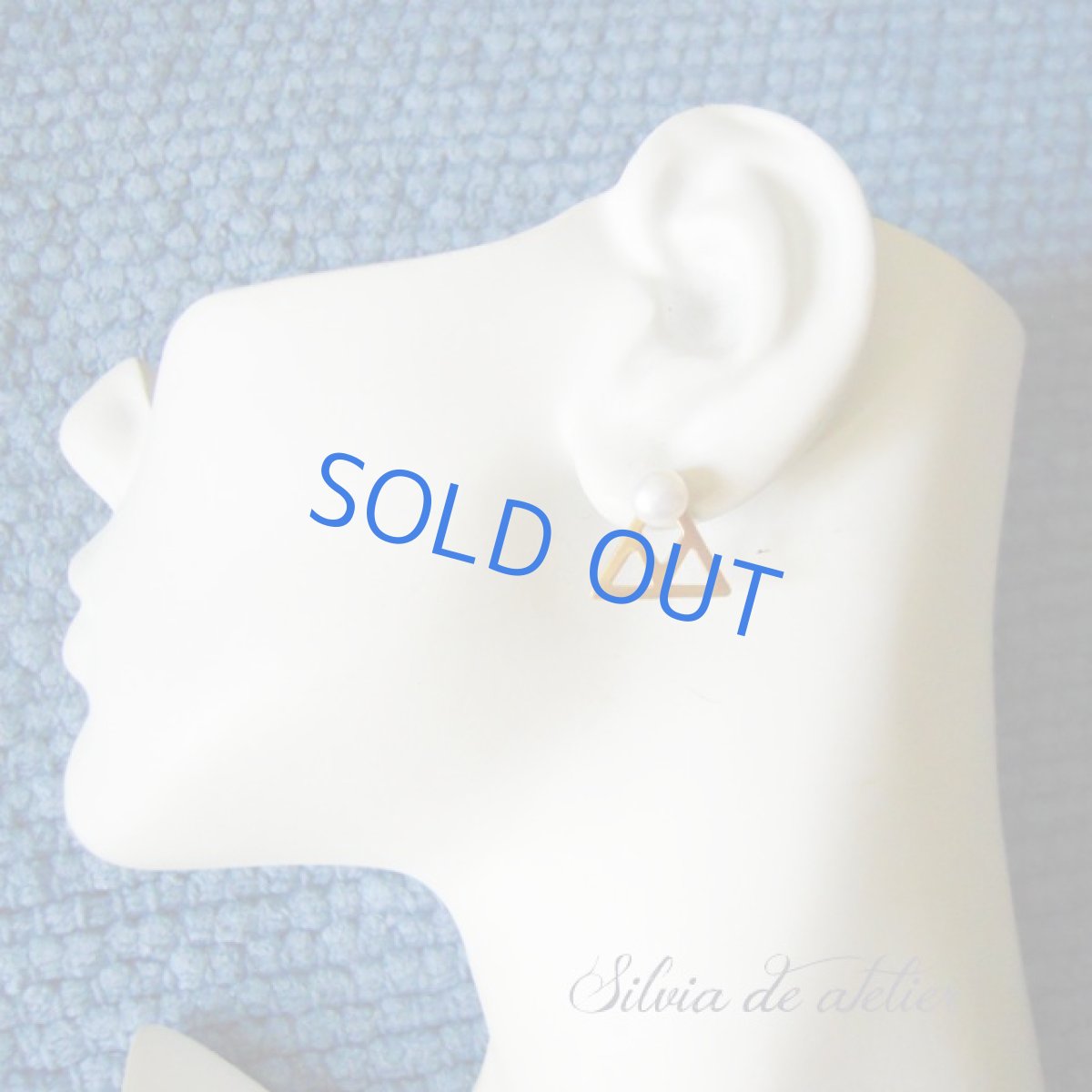 画像3: 真鍮製トライアングル　透かしパーツ　6mm淡水パール　14kgf　スタッドピアス (3)