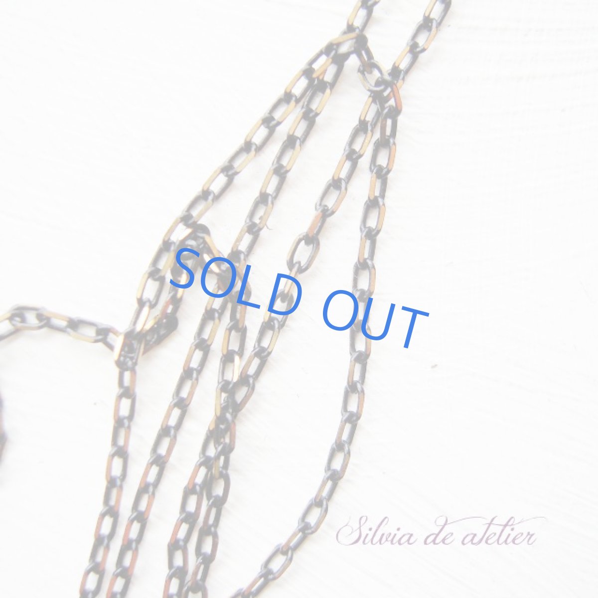 画像3: モザンビークガーネット　ラブラドライト　マットゴールドリーフ　ブラックチェーン (3)