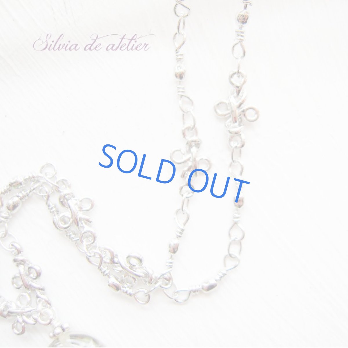 画像2: 宝石質ペールトーン天然石　タンブル　Y字　デザインロングチェーン　シルバーネックレス (2)