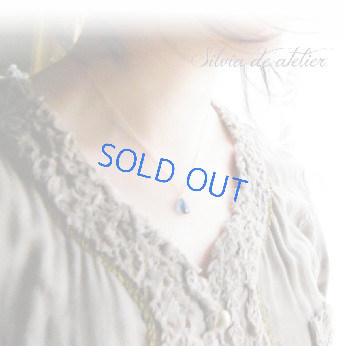 画像5: ラスト１　Lサイズ　AAAA ロンドンブルートパーズ　ペアシェイプ　14kgfネックレス　 (5)