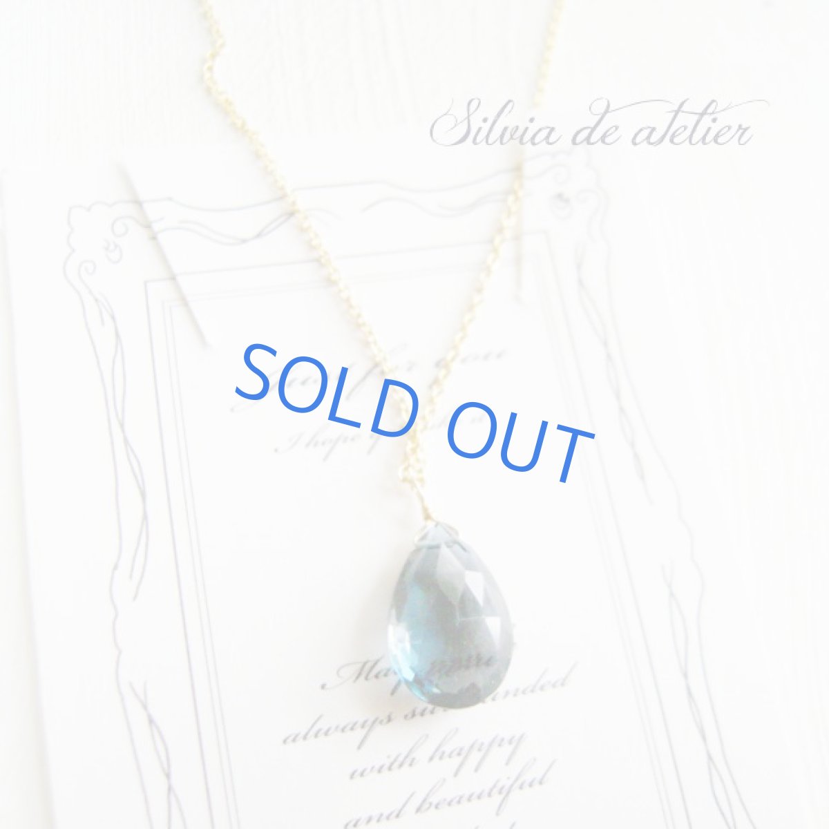 画像4: ラスト１　Lサイズ　AAAA ロンドンブルートパーズ　ペアシェイプ　14kgfネックレス　 (4)