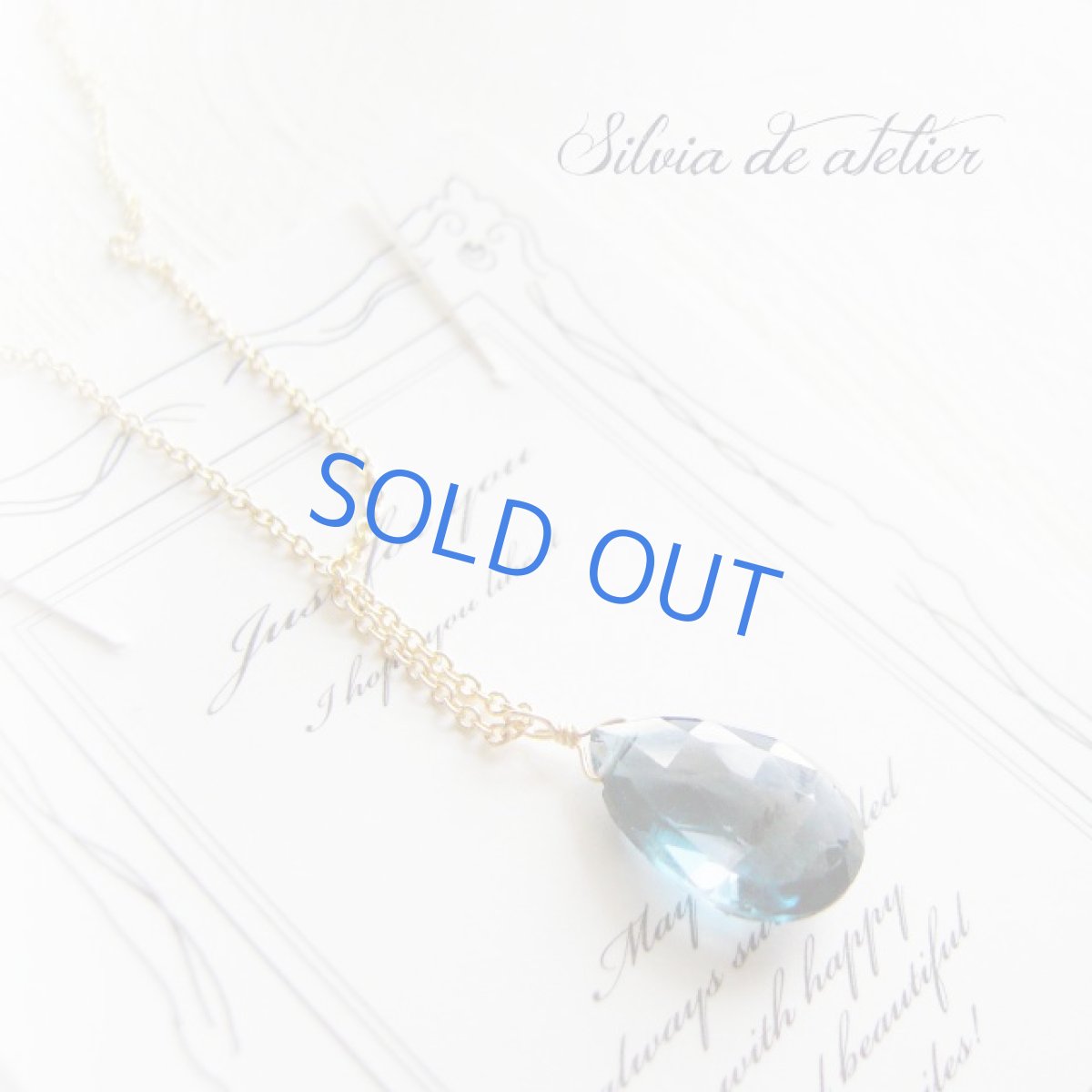 画像3: ラスト１　Lサイズ　AAAA ロンドンブルートパーズ　ペアシェイプ　14kgfネックレス　 (3)