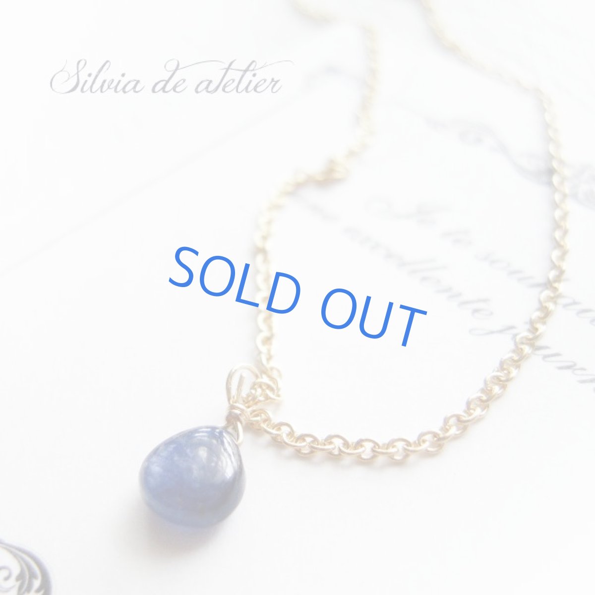 画像2: AAA　プチ　ブルーサファイヤ　スムース　マロン　ドロップ　一粒　14kgfネックレス　 (2)