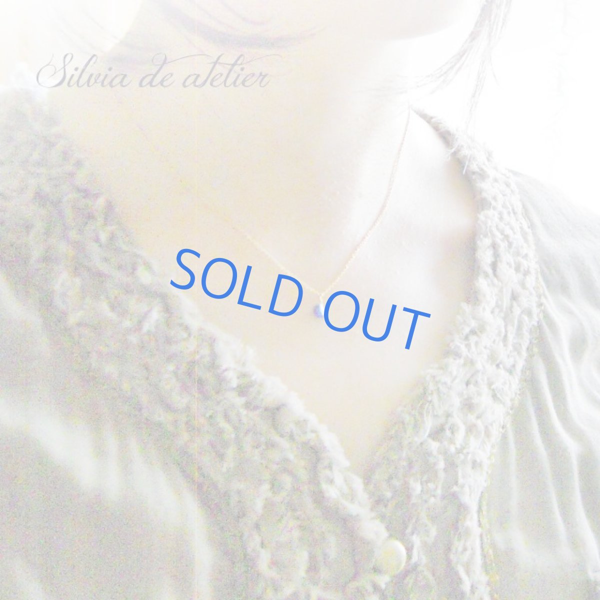 画像4: AAA　プチ　ブルーサファイヤ　スムース　マロン　ドロップ　一粒　14kgfネックレス　 (4)