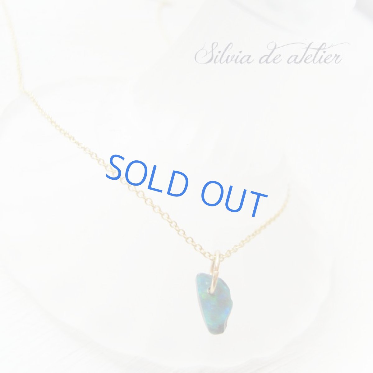 画像2: １点もの　オーストラリア産　ブラック　オパール　タブレット　14kgfネックレス（タンブル）　 (2)