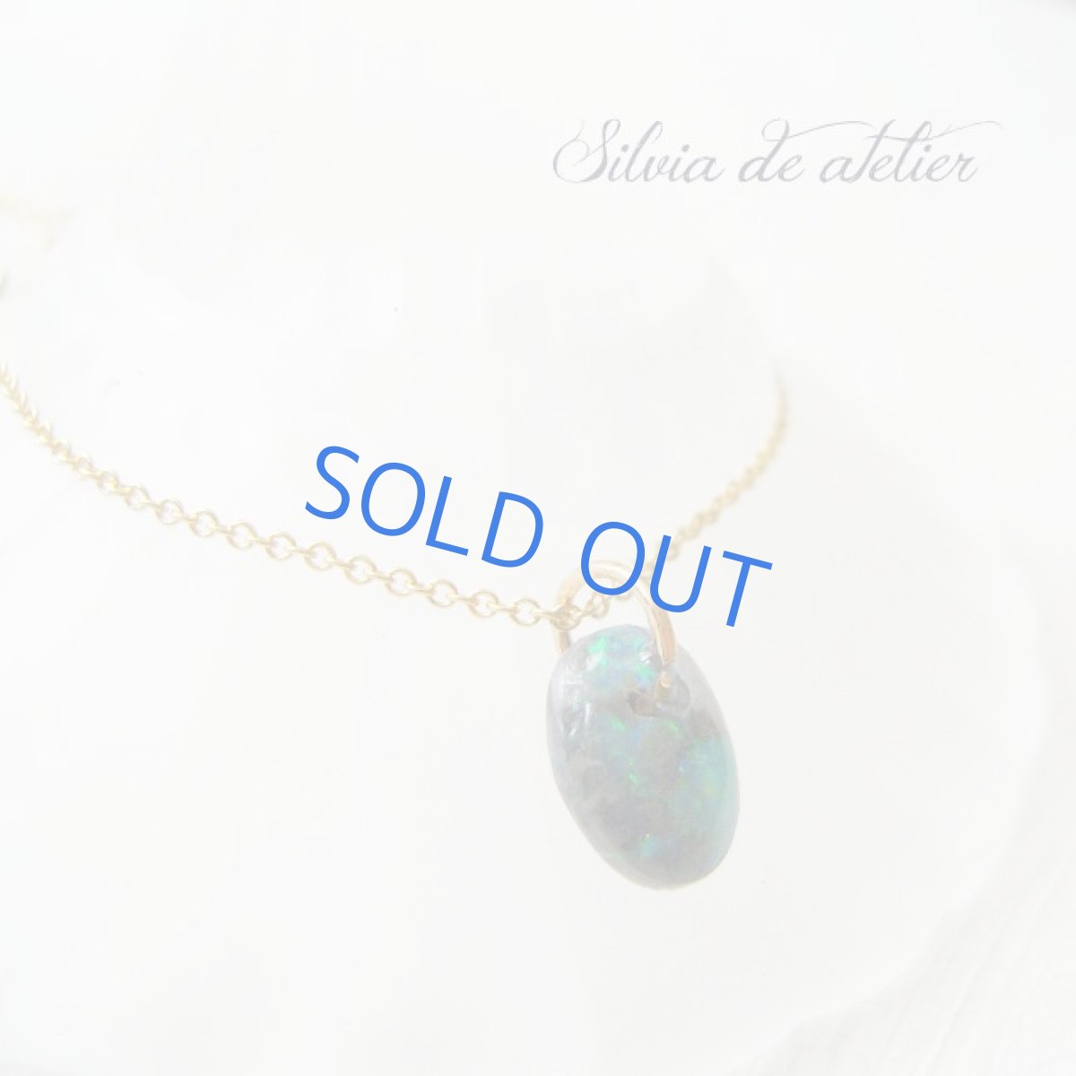 画像3: １点もの　オーストラリア産　ブラック　オパール　タブレット　14kgfネックレス（オーバル）　 (3)