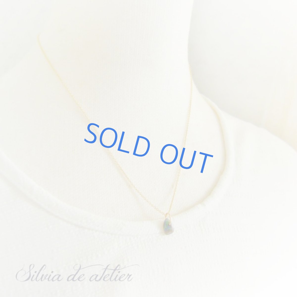 画像3: １点もの　オーストラリア産　ブラック　オパール　タブレット　14kgfネックレス（淡いグレー）　 (3)