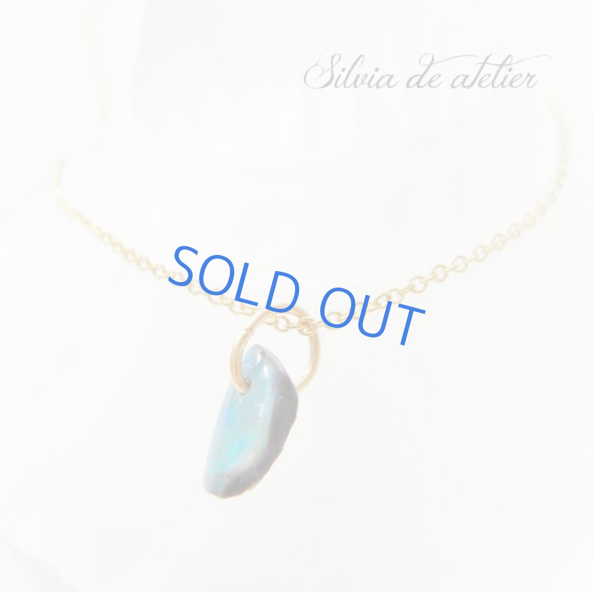 画像3: １点もの　オーストラリア産　ブラック　オパール　タブレット　14kgfネックレス（タンブル）　 (3)