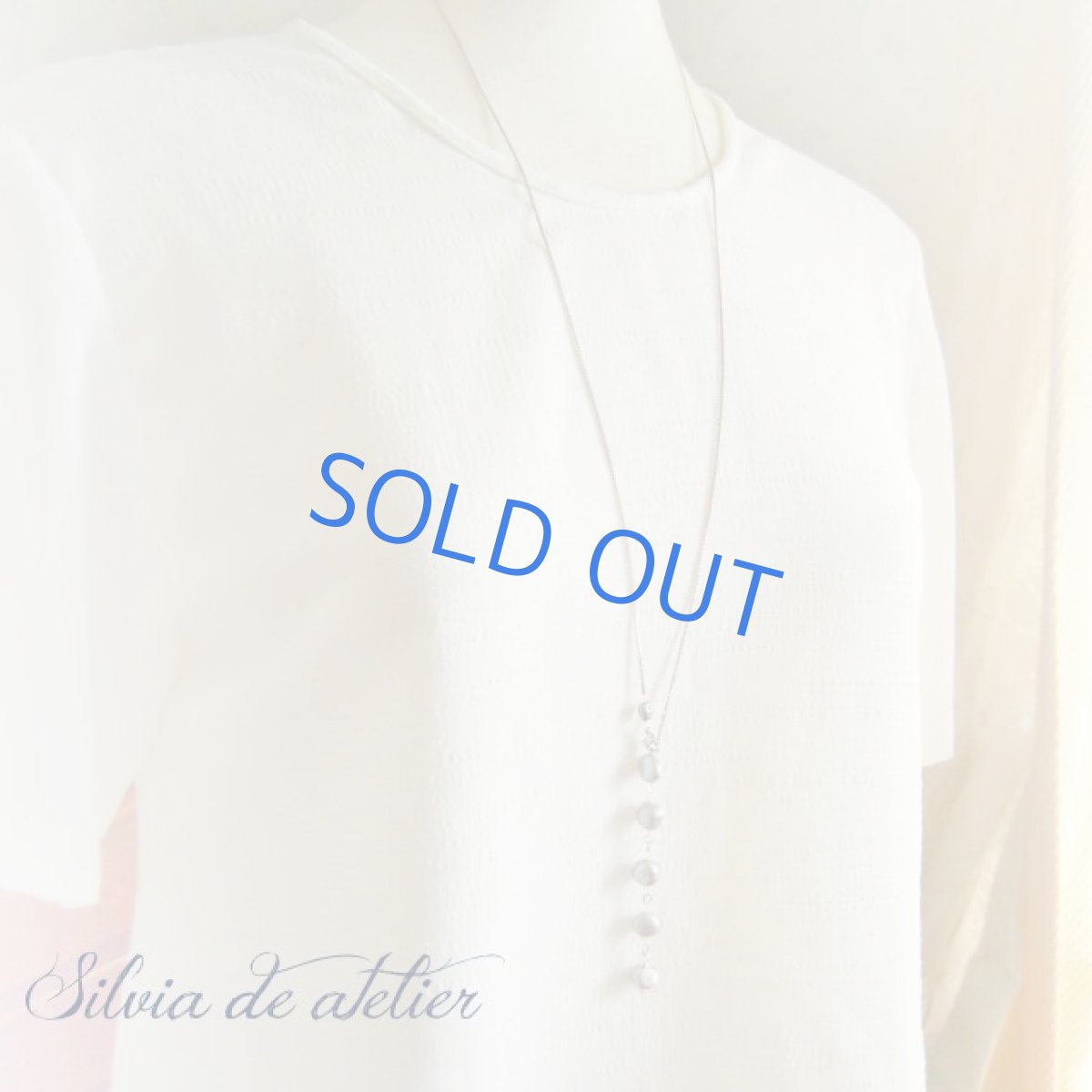 画像2: ３WAY　グレーシルバー淡水パール　Y字　シルバーチェーン　ロングネックレス (2)