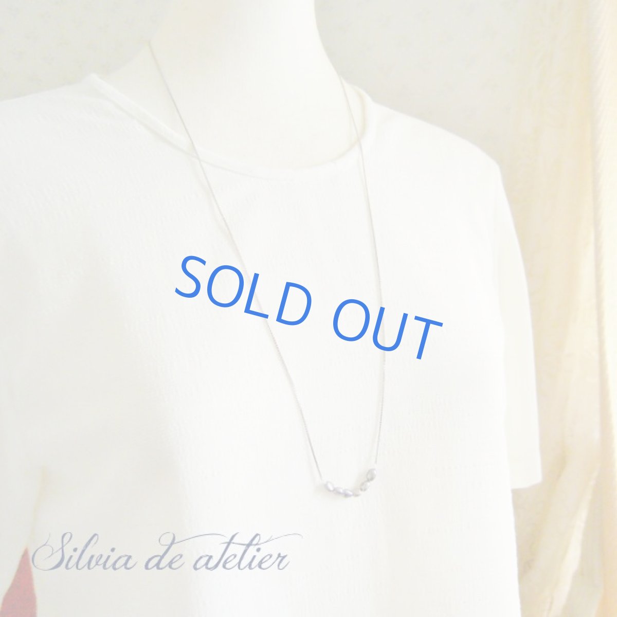 画像3: ３WAY　グレーシルバー淡水パール　Y字　シルバーチェーン　ロングネックレス (3)