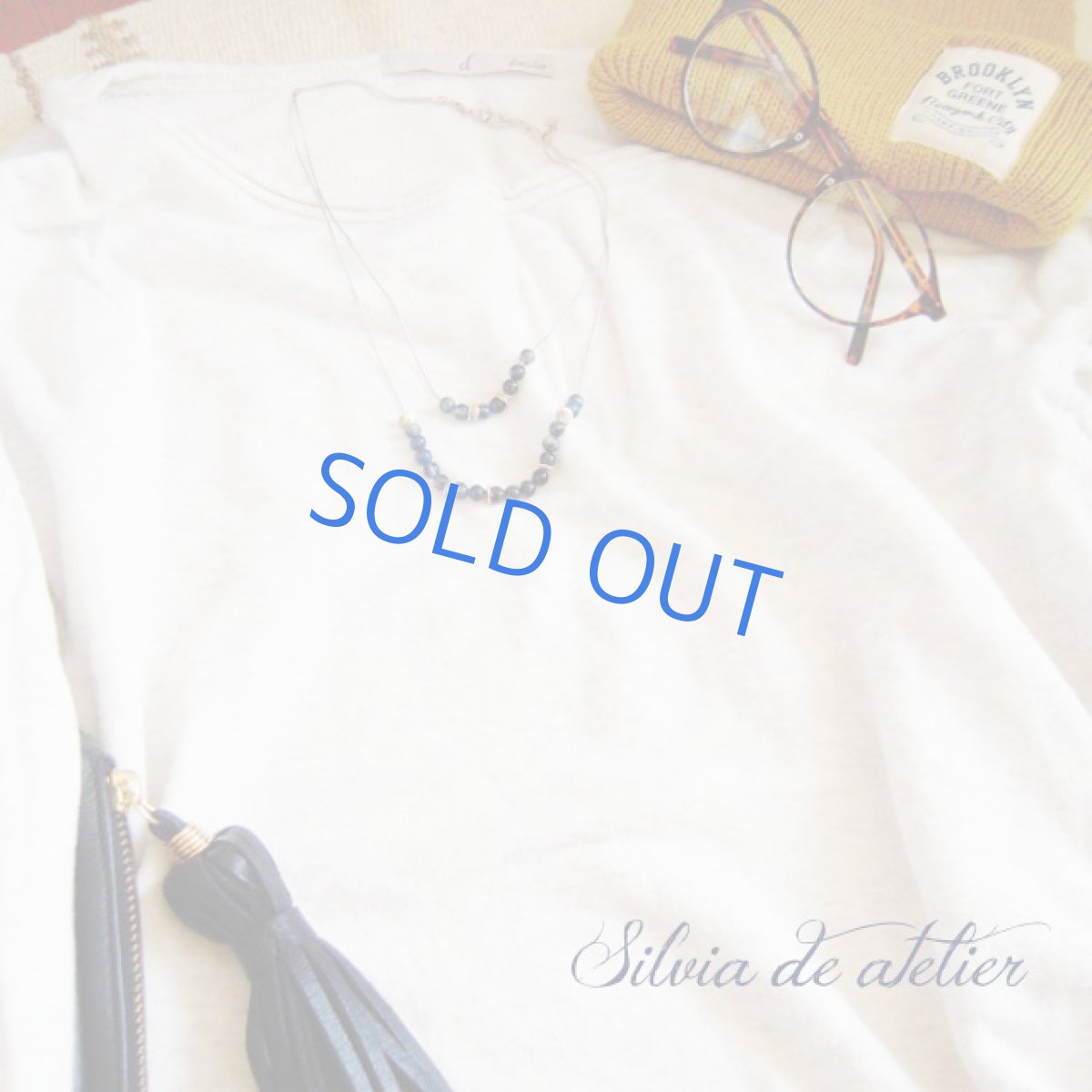 画像3: ケニア産カイヤナイト　ラウンド　シルバービーズ　ストリングスチェーン　93cmロングネックレス (3)