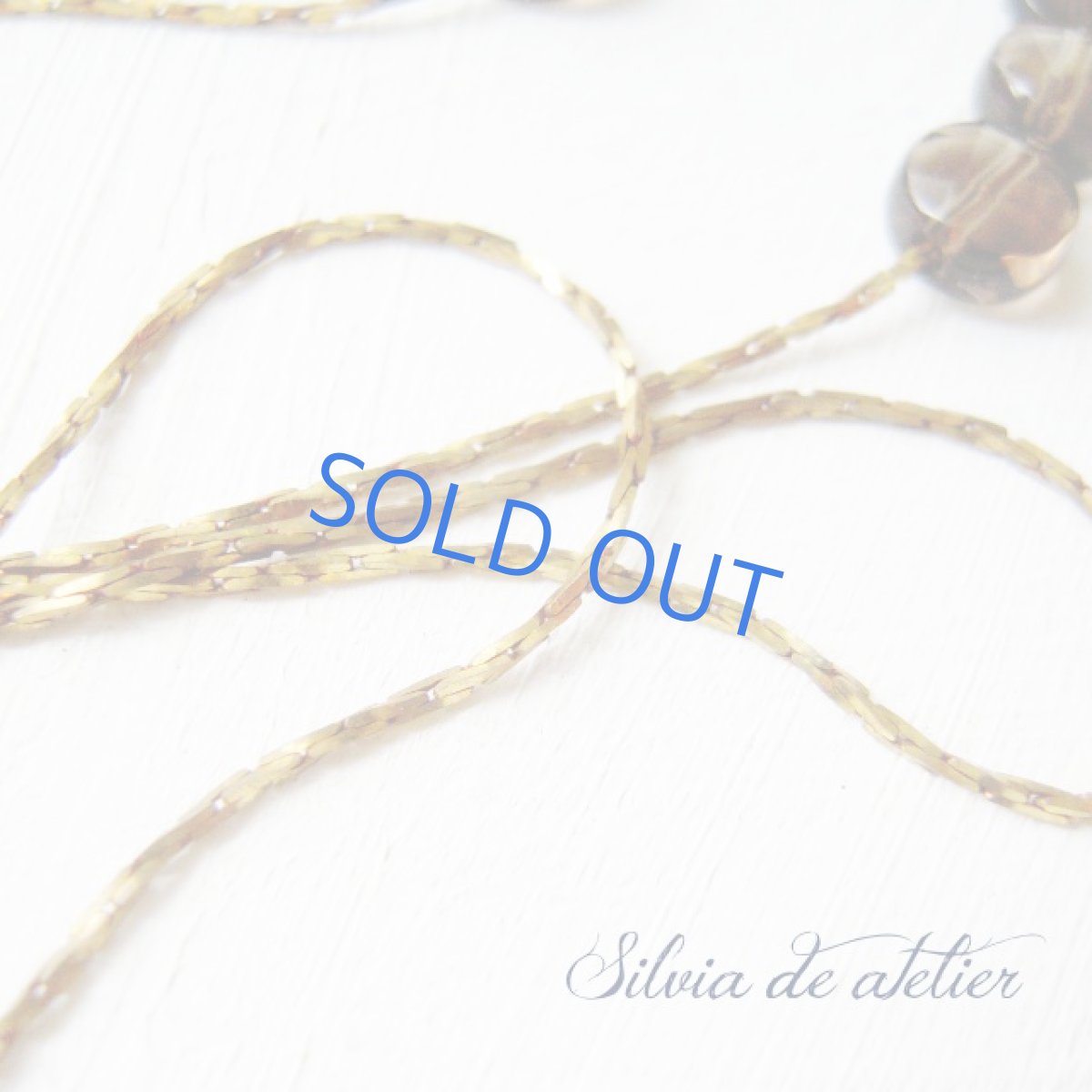 画像3: スモーキークォーツコイン　チェコガラスブルー　アシンメトリー　vintageストリングスチェーン　ロングネックレス (3)