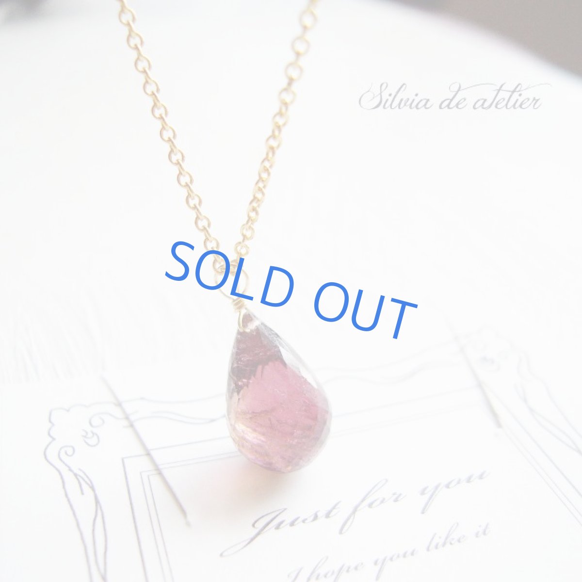 画像3: １点もの　AAA　ピンクトルマリン（ルべライト）　LLサイズ　ブリオレットドロップ　14kgf　チェーンネックレス (3)