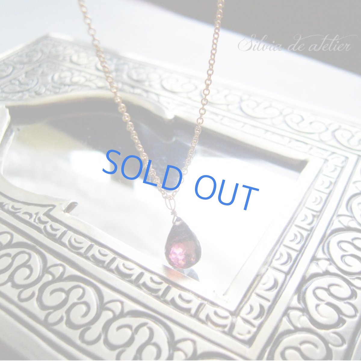 画像2: １点もの　AAA　ピンクトルマリン（ルべライト）　Lサイズ　ブリオレットドロップ　14kgf　チェーンネックレス (2)