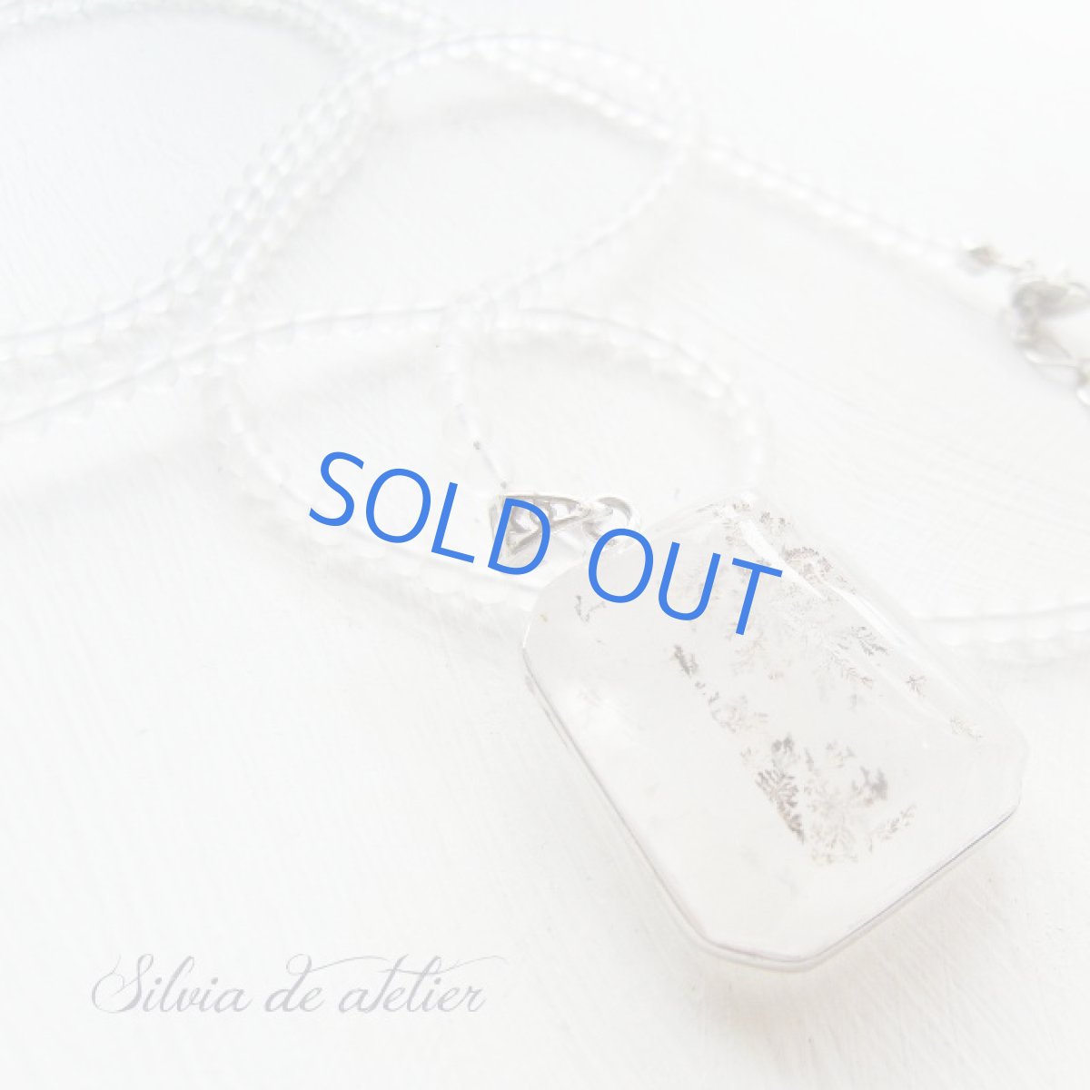 画像2: 希少♪デンドリティッククォーツ　霧の森　フロストクォーツ　スクエア　シルバーペンダント (2)