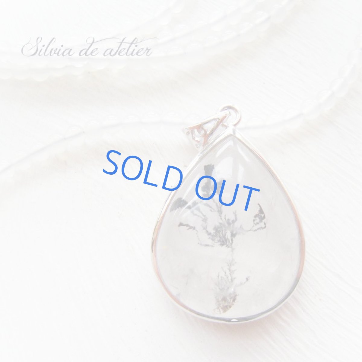 画像3: 希少♪デンドリティッククォーツ　氷中花　ミルキークォーツ　ドロップ　シルバーペンダント (3)