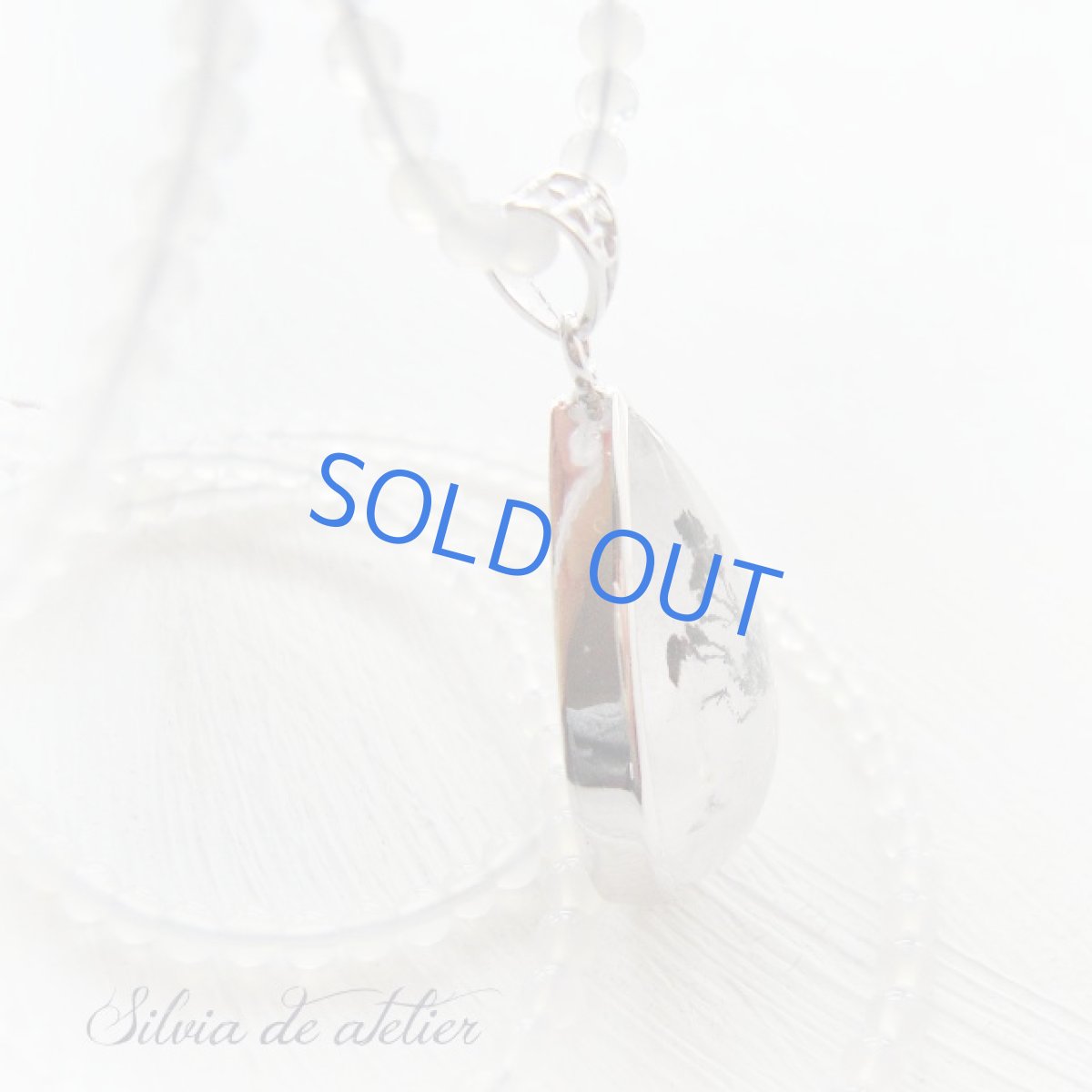 画像4: 希少♪デンドリティッククォーツ　氷中花　ミルキークォーツ　ドロップ　シルバーペンダント (4)