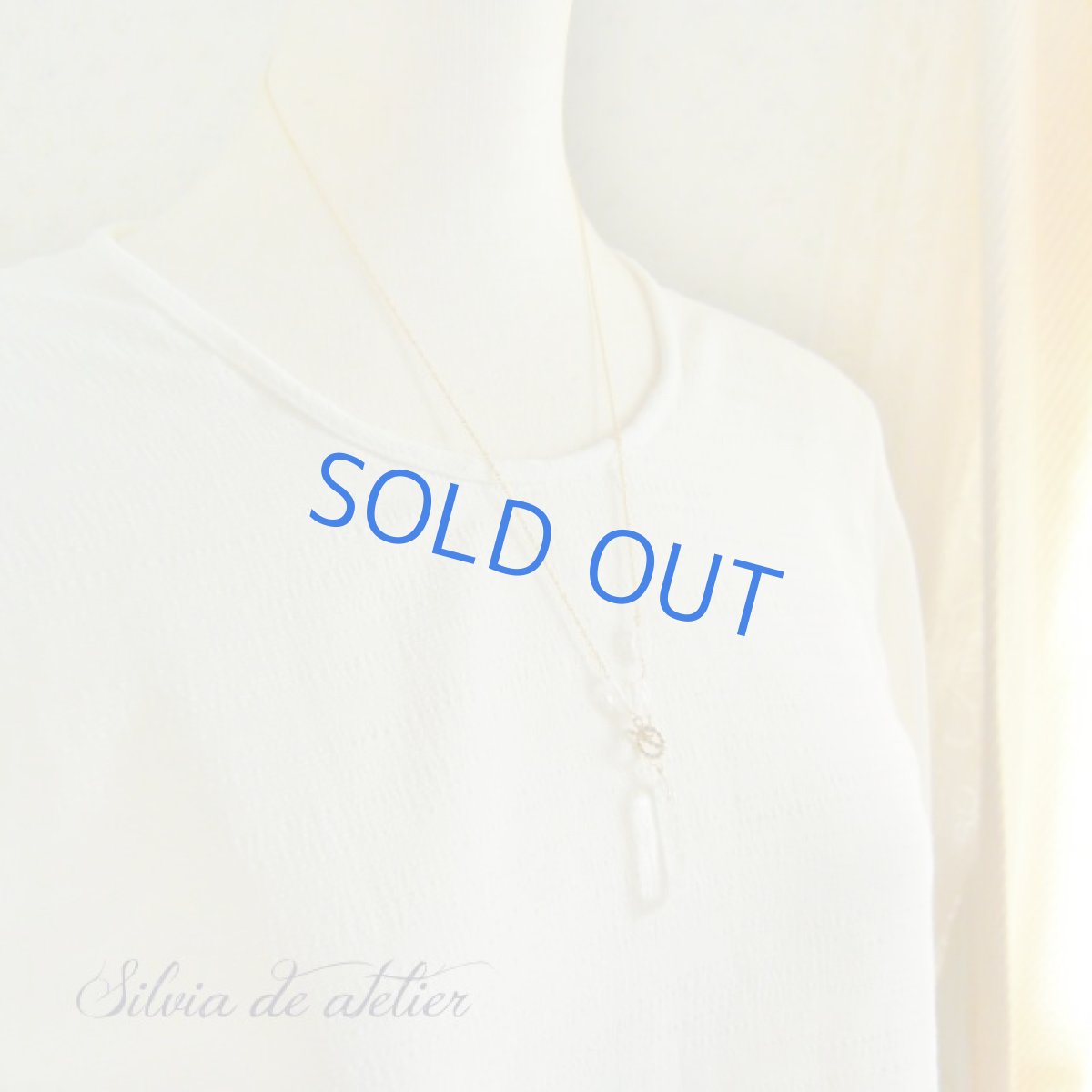 画像5: クリスタル　アシンメトリーデザイン　フロントマンテル　14kgfロープチェーンネックレス約55cm (5)