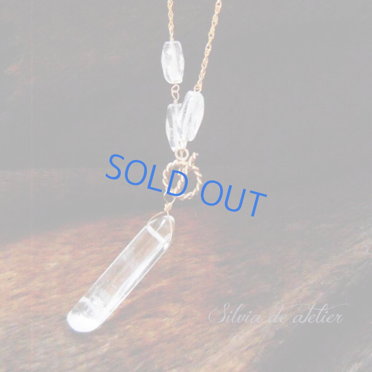 画像2: クリスタル　アシンメトリーデザイン　フロントマンテル　14kgfロープチェーンネックレス約55cm (2)