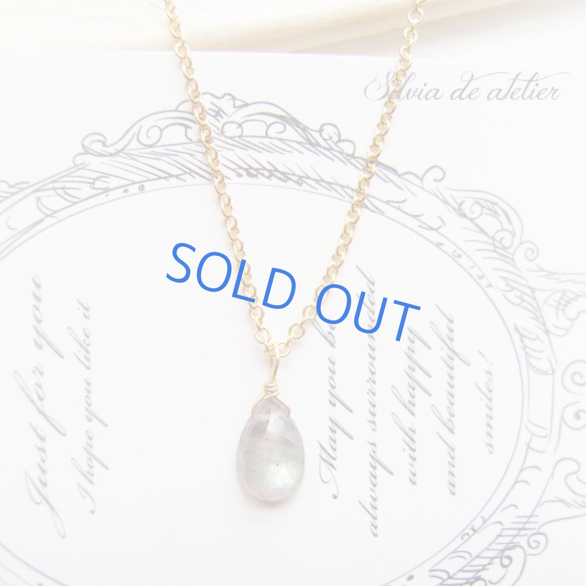 画像3: 7mmサイズ　ラブラドライト　カボションカット　一粒　14kgfネックレス (3)