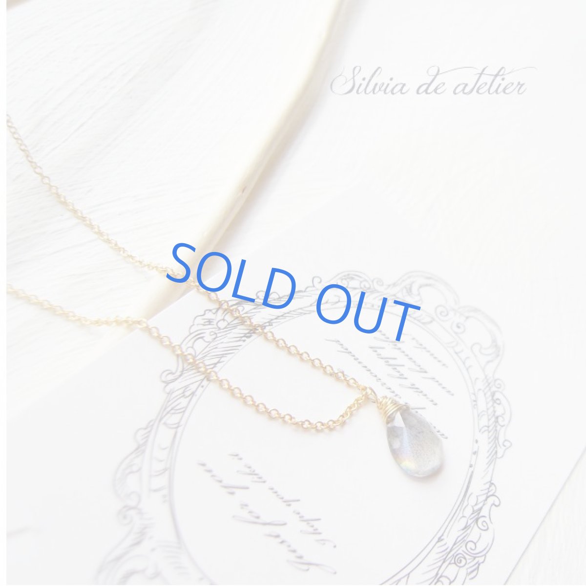 画像3: 1点もの　ラブラドライト　カボションカット　ワイヤー巻　一粒　14kgfネックレス (3)